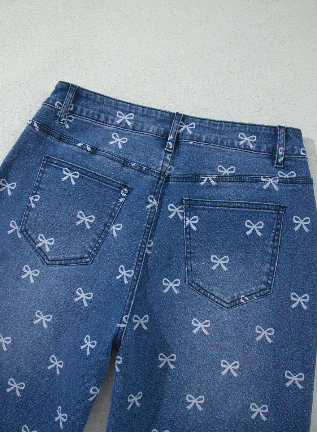 Dokotoo Women's Wide Leg Jeans Floral Print Baggy Denim Pants with Pockets