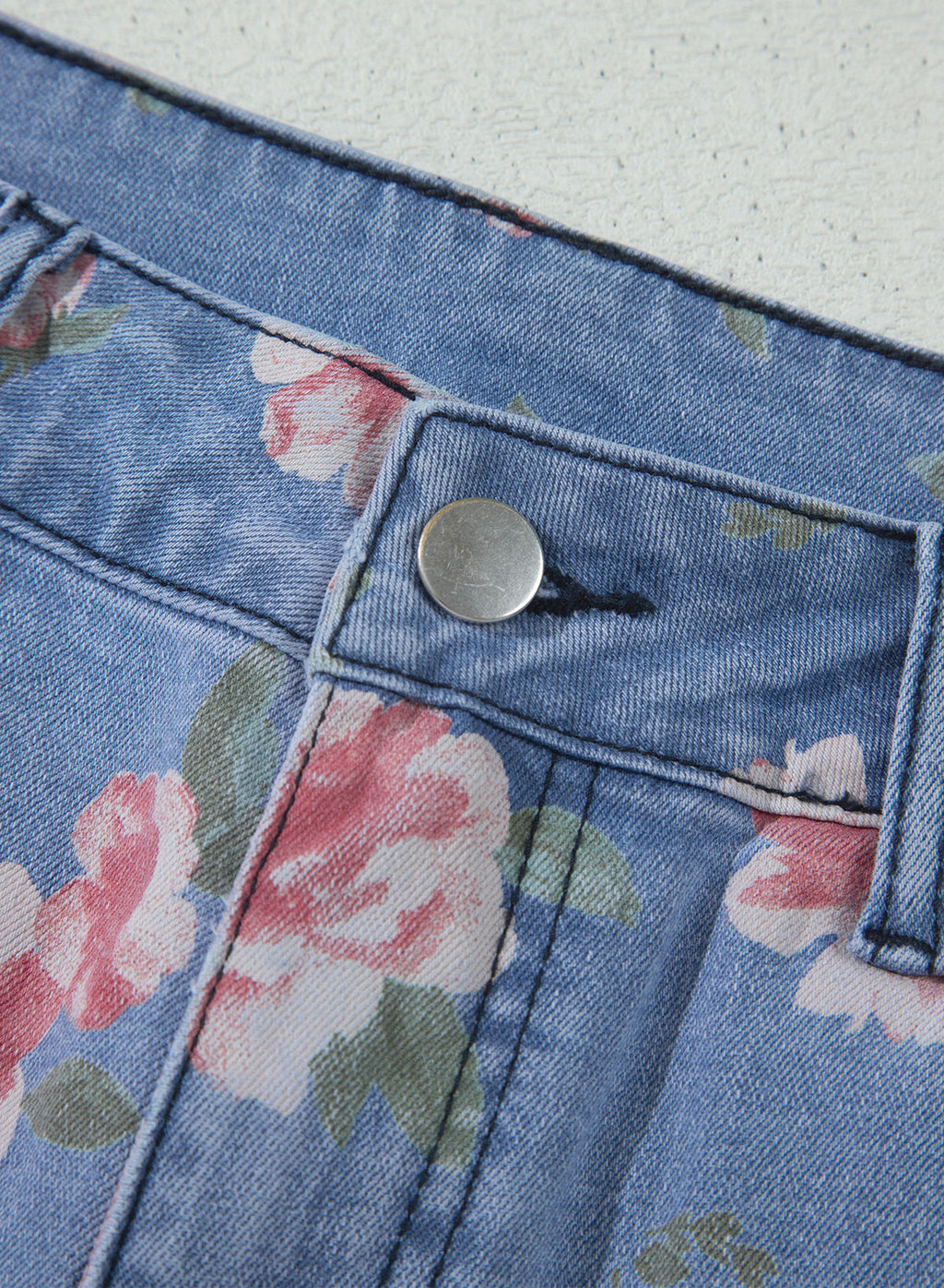 Dokotoo Women's Wide Leg Jeans Floral Print Baggy Denim Pants with Pockets