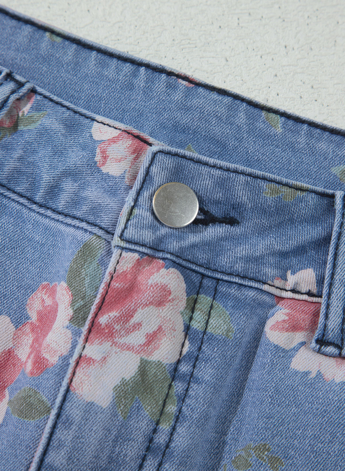 Dokotoo Women's Wide Leg Jeans Floral Print Baggy Denim Pants with Pockets