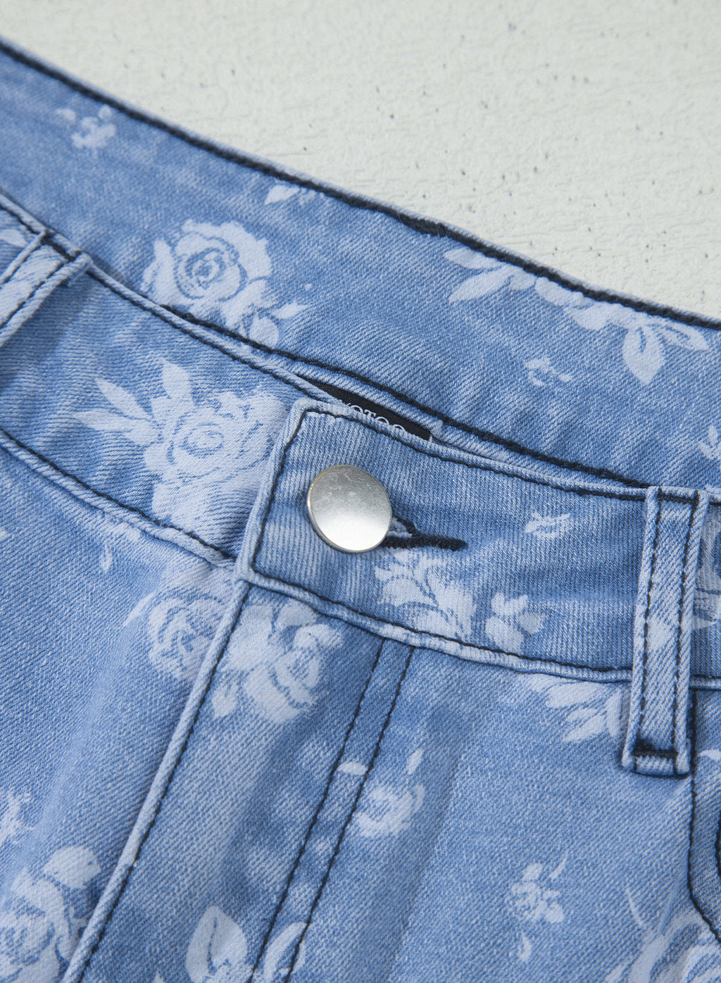 Dokotoo Women's Wide Leg Jeans Floral Print Baggy Denim Pants with Pockets