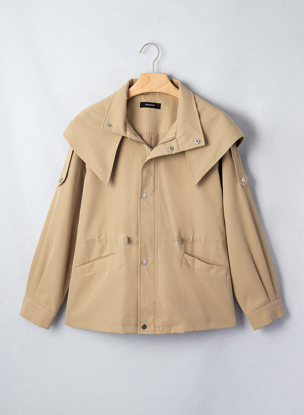 Dokotoo Women's Casual Drawstring Zip Hooded Trench Coat 2026 Outerwear Jacket