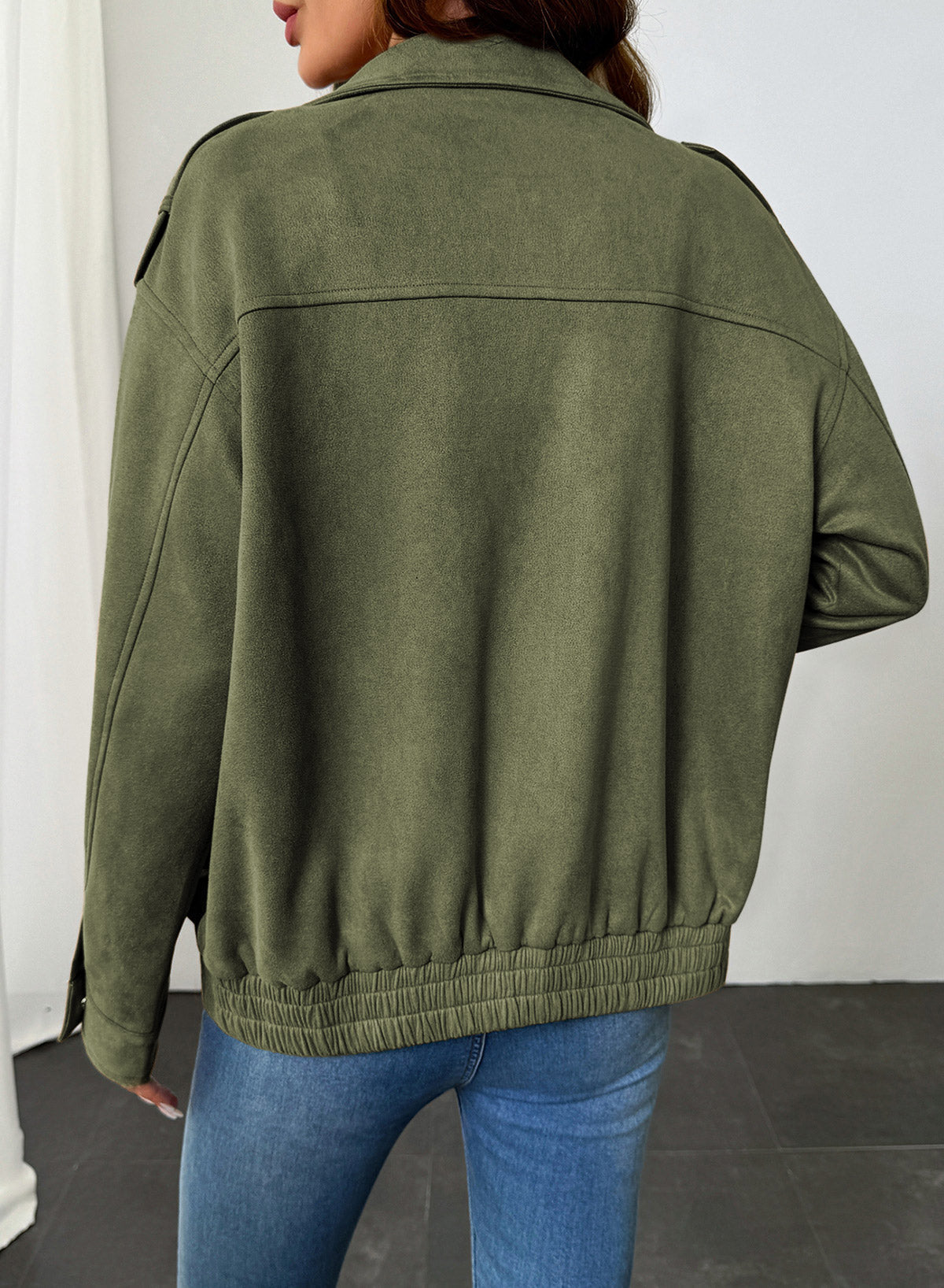 Dokotoo Womens Casual Cropped Bomber Jackets Trendy Solid Zip Up Coats