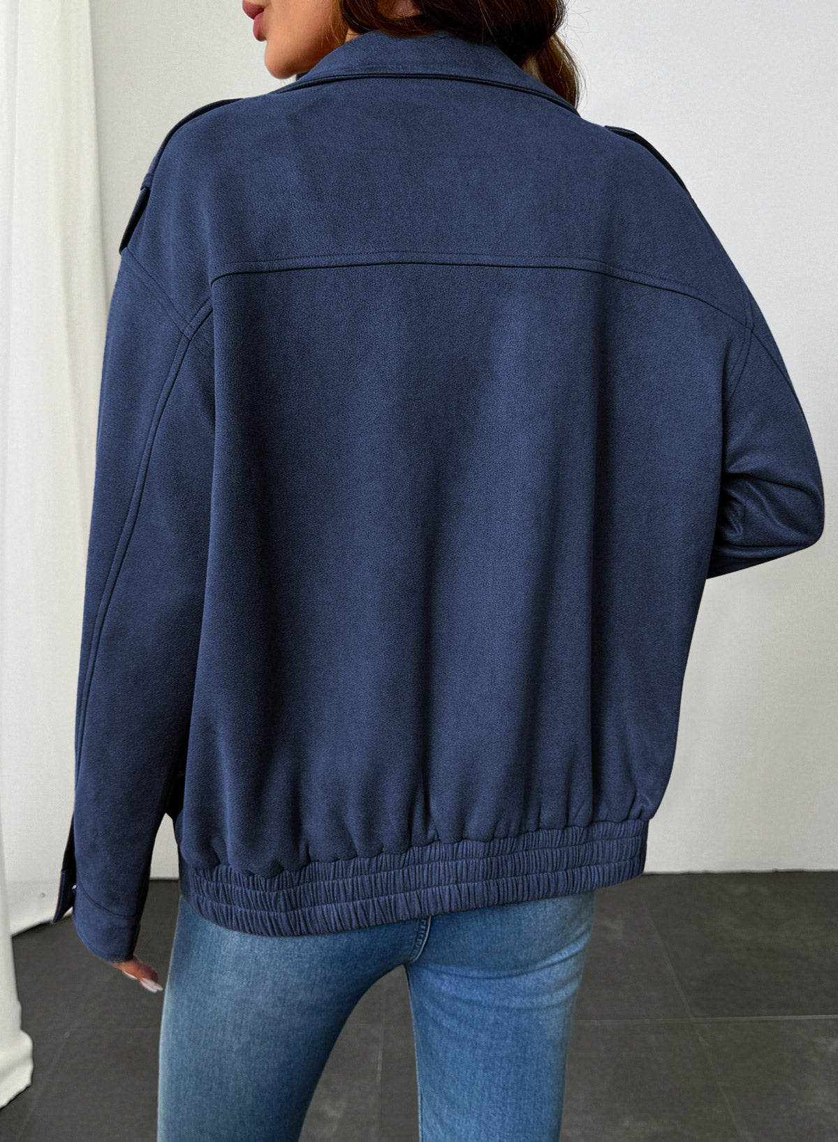 Dokotoo Womens Casual Cropped Bomber Jackets Trendy Solid Zip Up Coats