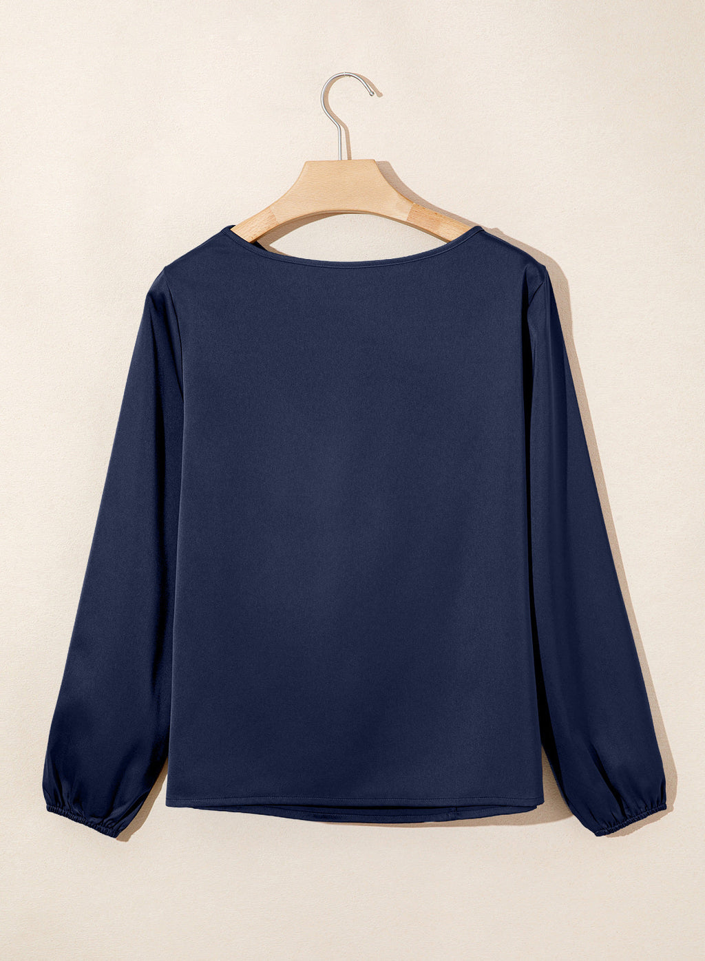 Dokotoo Womens Shirts Long Sleeve Dressy Casual V Neck Satin Top