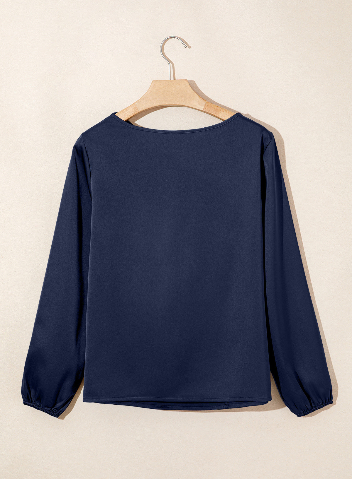 Dokotoo Womens Shirts Long Sleeve Dressy Casual V Neck Satin Top