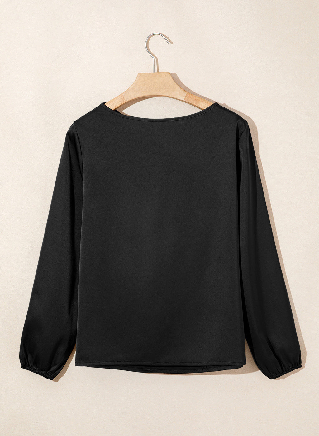 Dokotoo Womens Shirts Long Sleeve Dressy Casual V Neck Satin Top