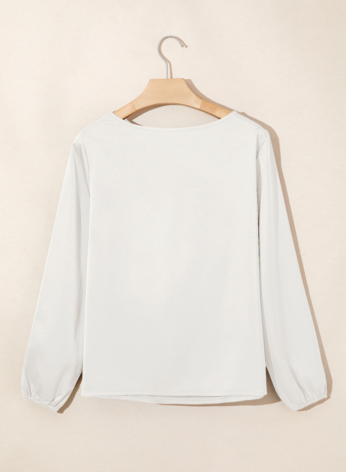 Dokotoo Womens Shirts Long Sleeve Dressy Casual V Neck Satin Top