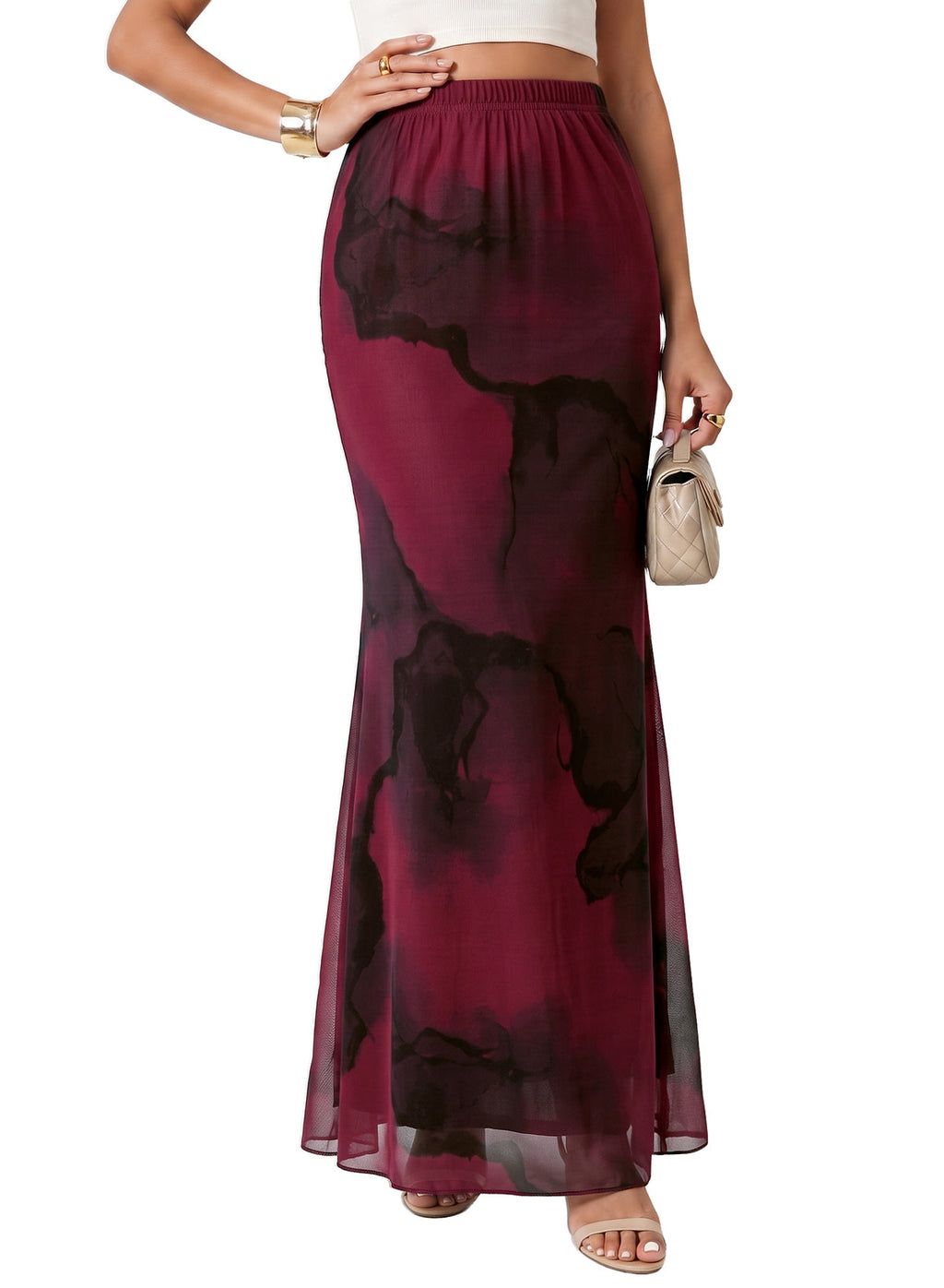 2026 Dresses For Women Glamine Women's Elegant Satin Skirt Versatile Fish Tail Hem Skirt