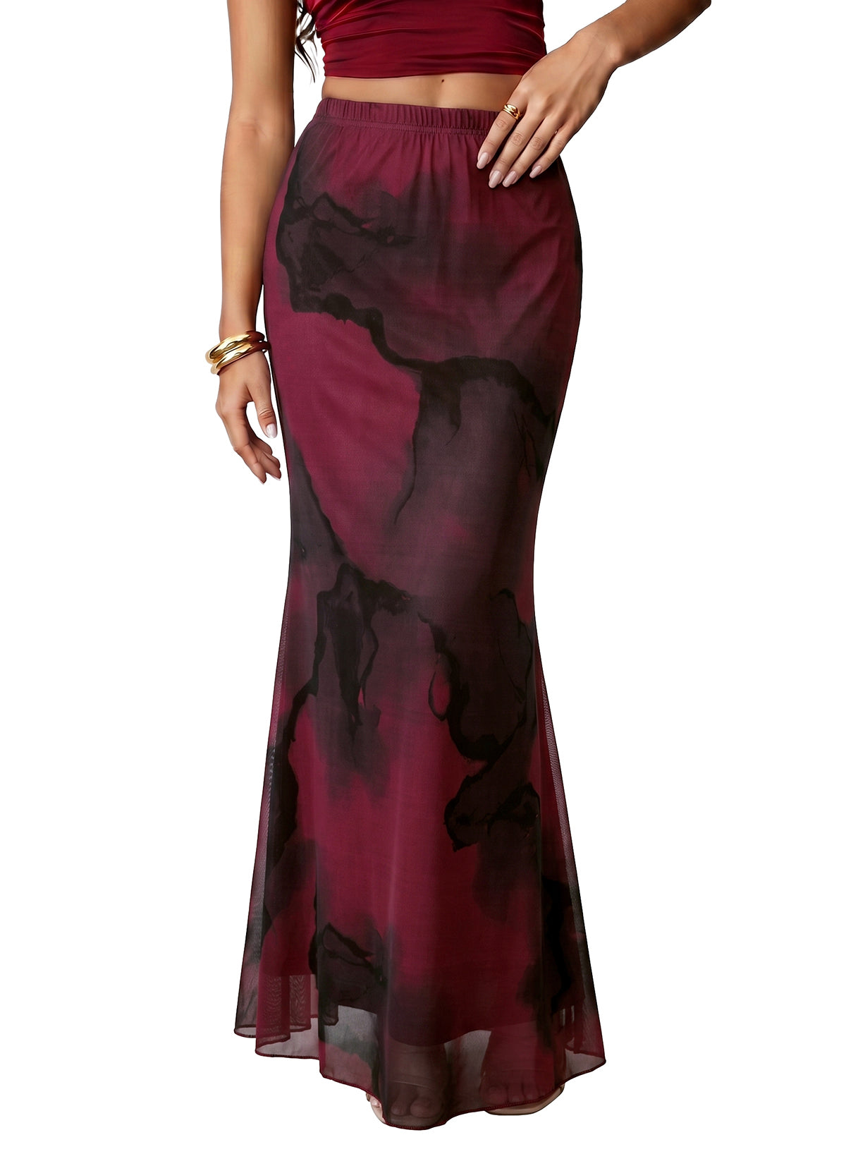 2026 Dresses For Women Glamine Women's Elegant Satin Skirt Versatile Fish Tail Hem Skirt