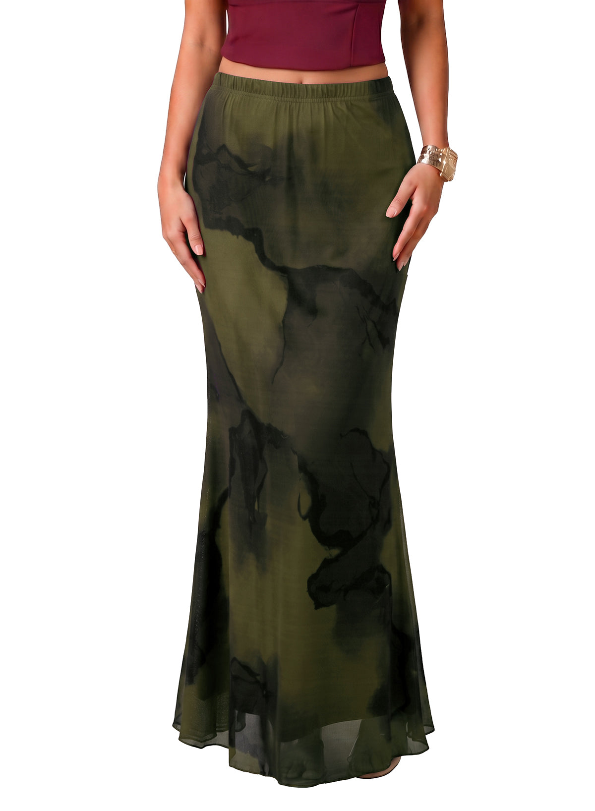 2026 Dresses For Women Glamine Women's Elegant Satin Skirt Versatile Fish Tail Hem Skirt