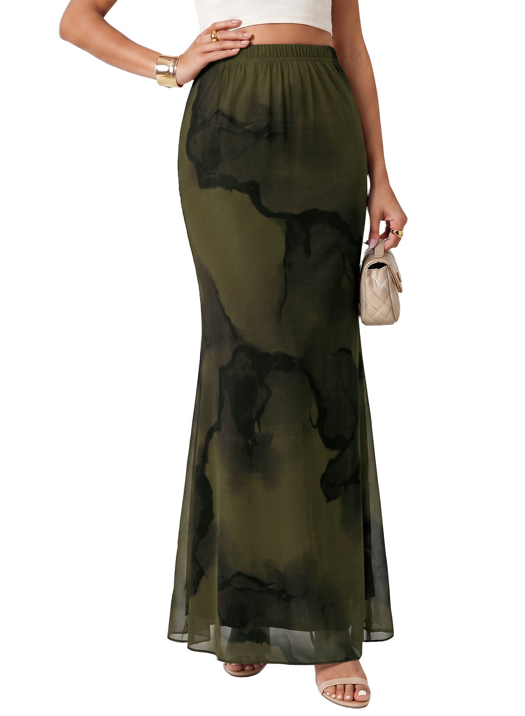 2026 Dresses For Women Glamine Women's Elegant Satin Skirt Versatile Fish Tail Hem Skirt
