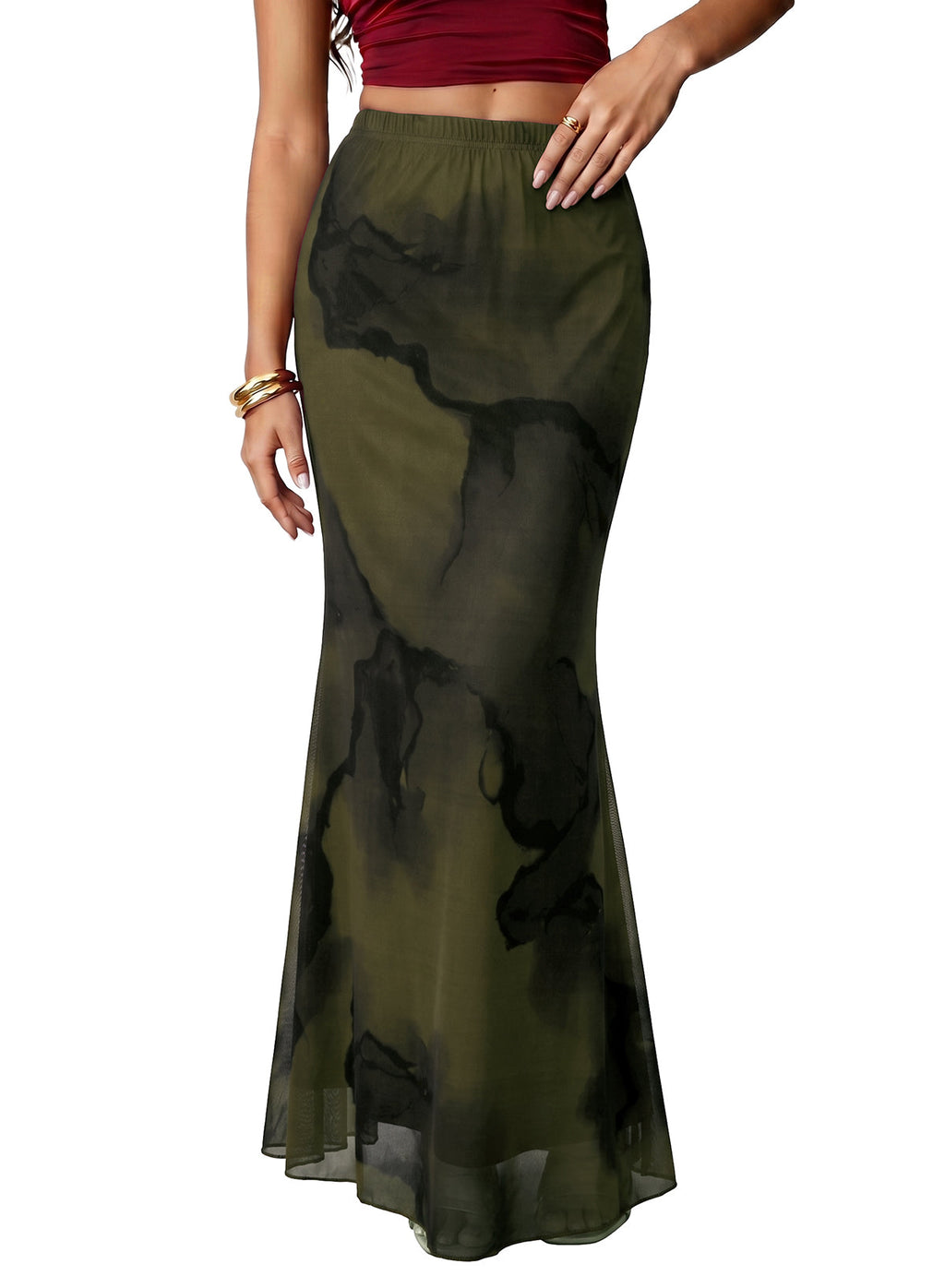 2026 Dresses For Women Glamine Women's Elegant Satin Skirt Versatile Fish Tail Hem Skirt