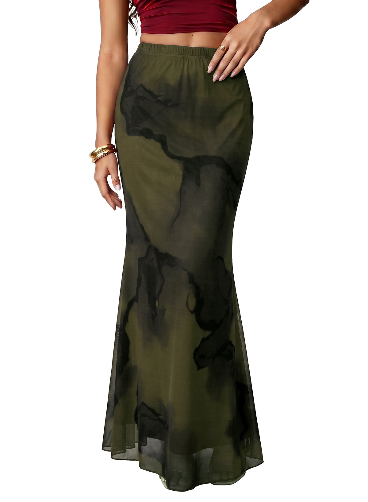 2026 Dresses For Women Glamine Women's Elegant Satin Skirt Versatile Fish Tail Hem Skirt