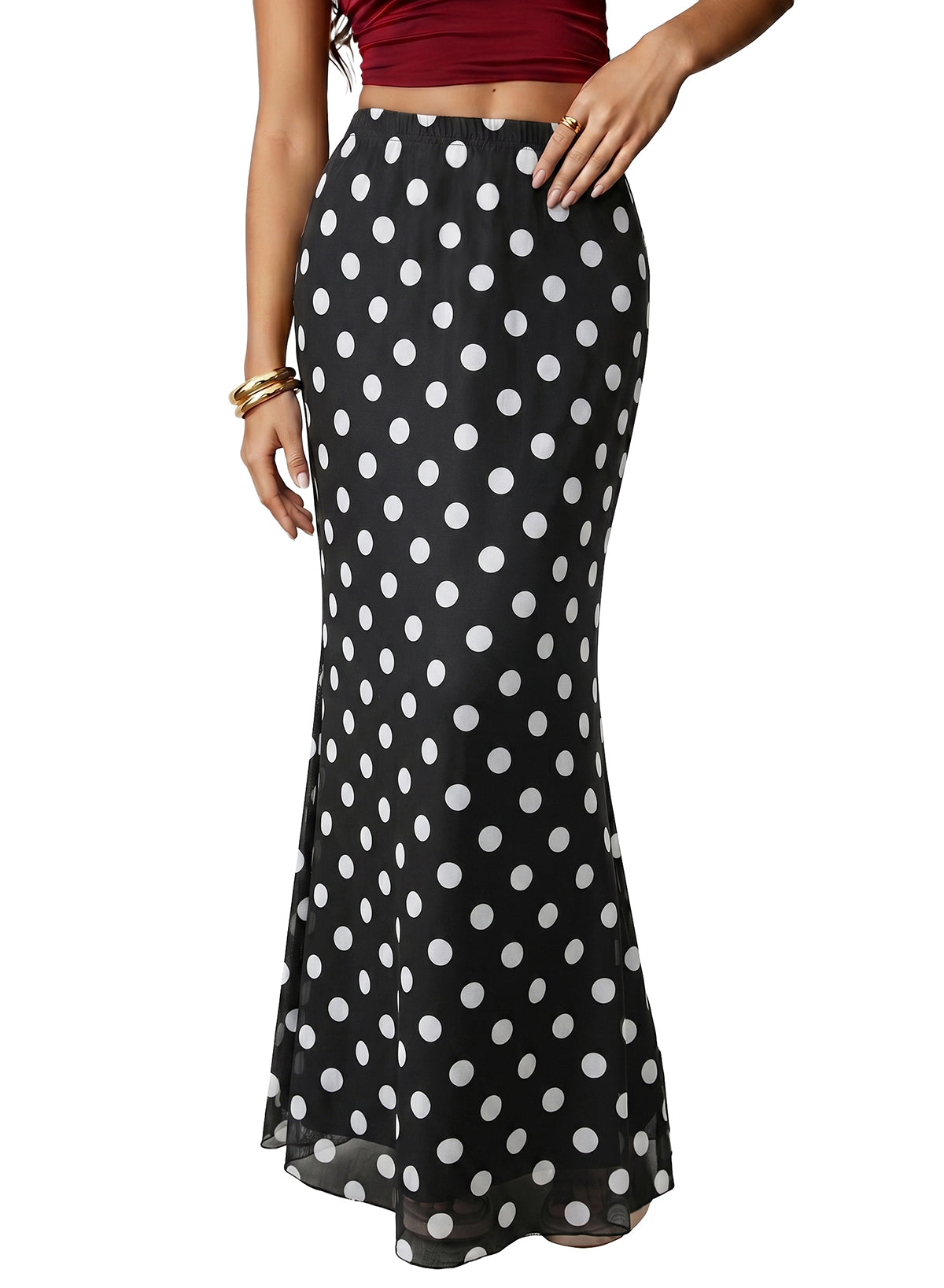 2026 Dresses For Women Glamine Women's Elegant Satin Skirt Versatile Fish Tail Hem Skirt
