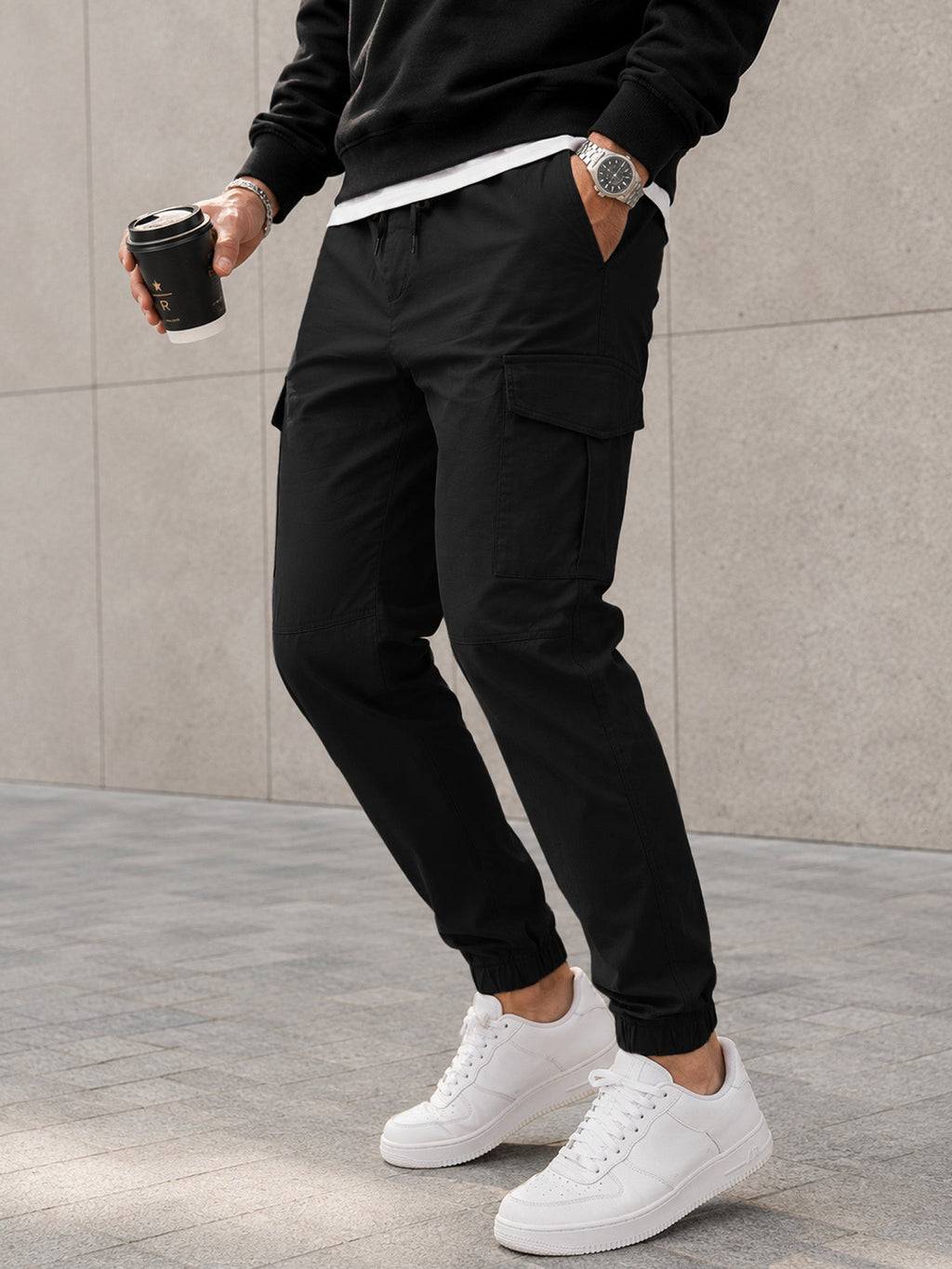 Dokotoo Men Men's Cotton Cargo Joggers Slim Fit Work Pants