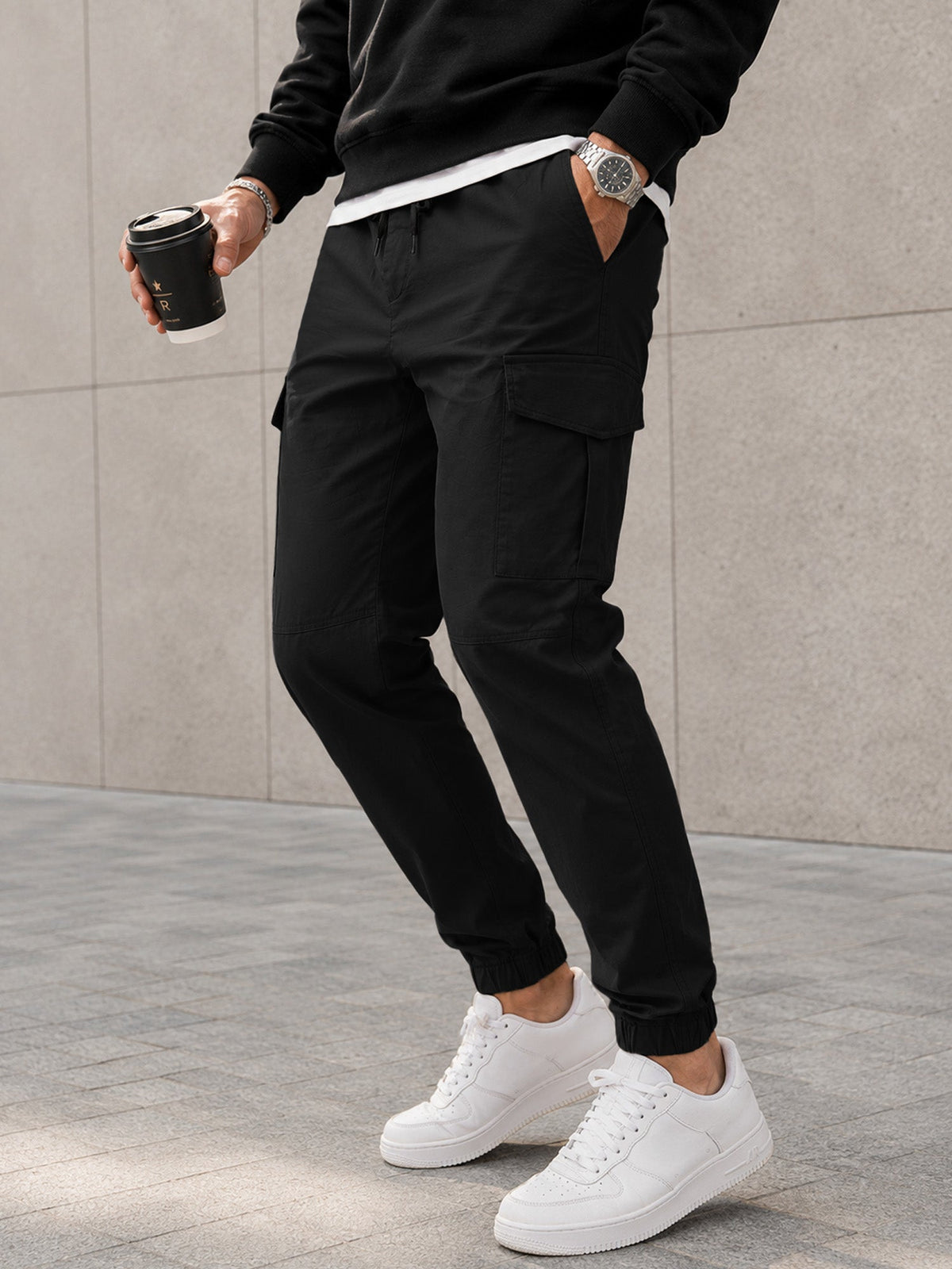 Dokotoo Men Men's Cotton Cargo Joggers Slim Fit Work Pants