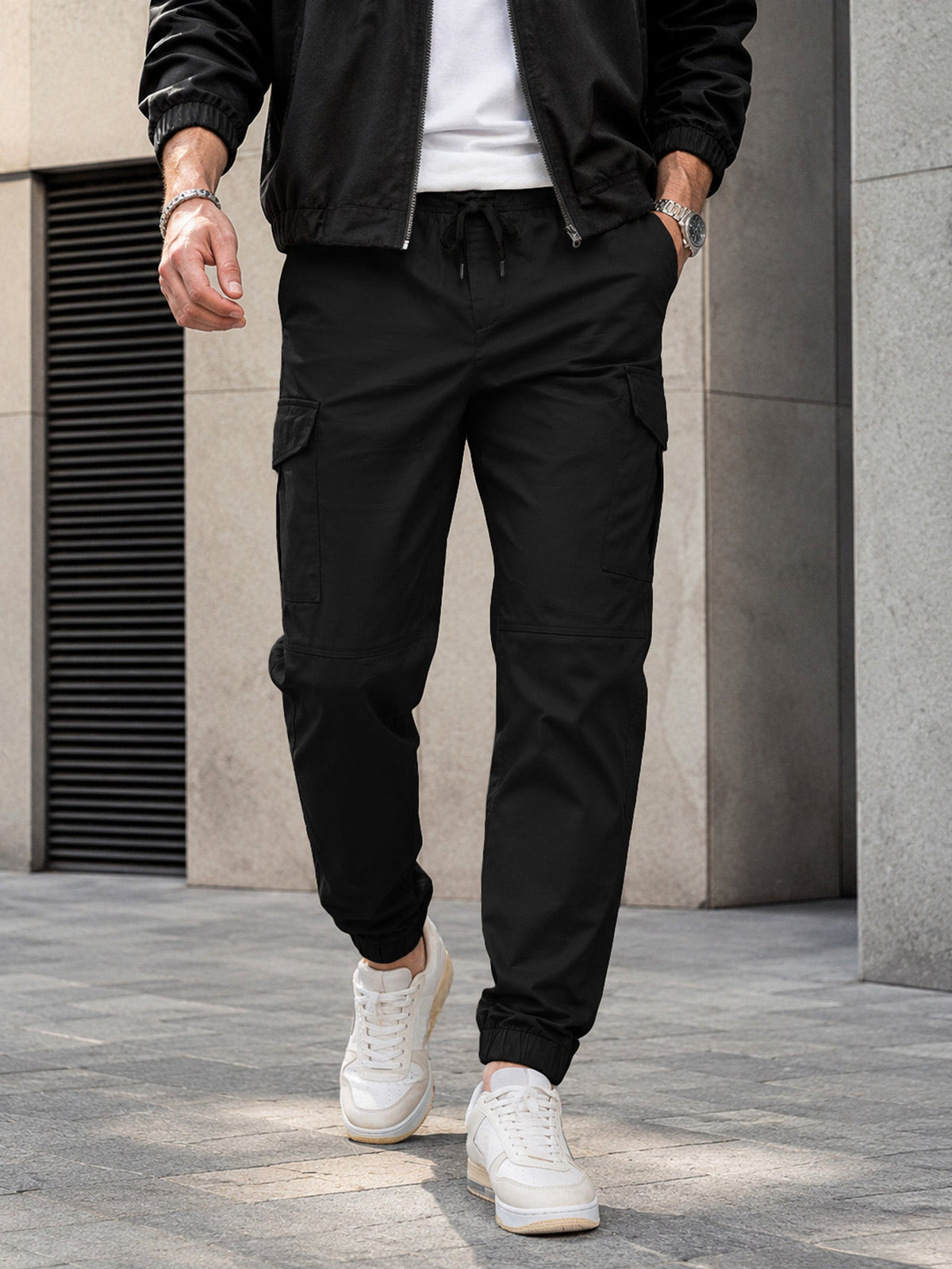 Dokotoo Men Men's Cotton Cargo Joggers Slim Fit Work Pants