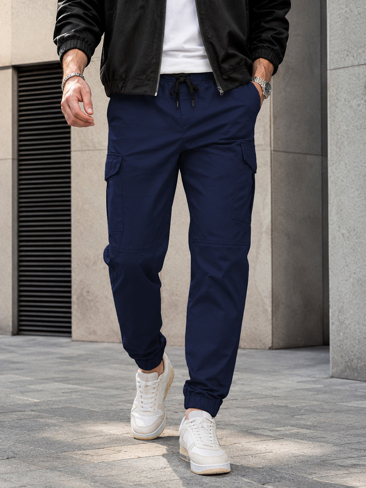 Dokotoo Men Men's Cotton Cargo Joggers Slim Fit Work Pants