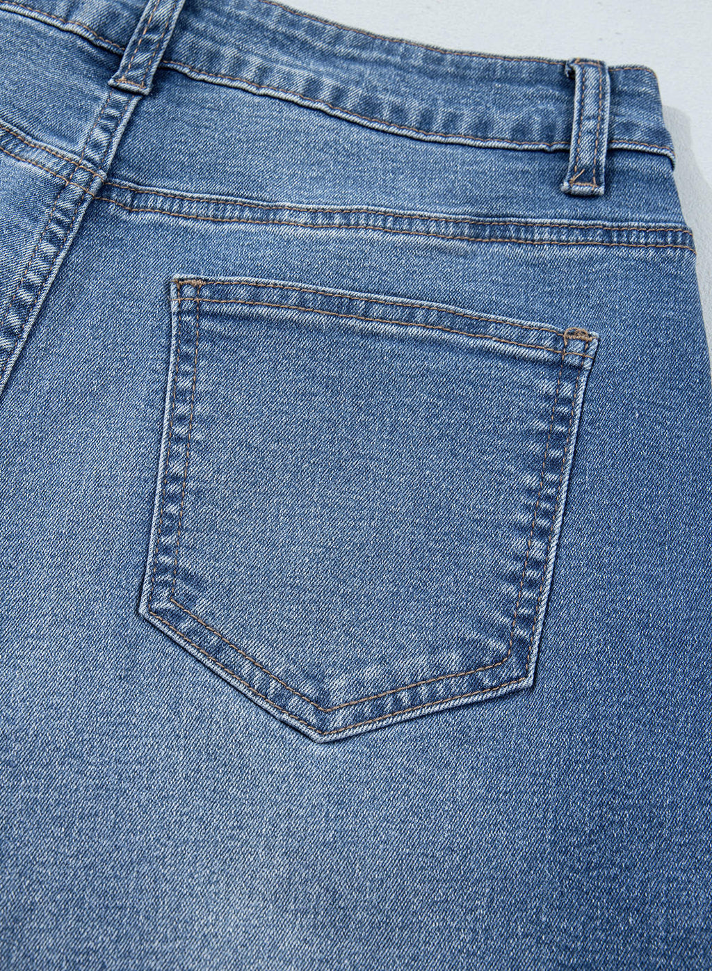 Jeans for Women Wide Leg Denim Stretch Pants with Scarf Belt