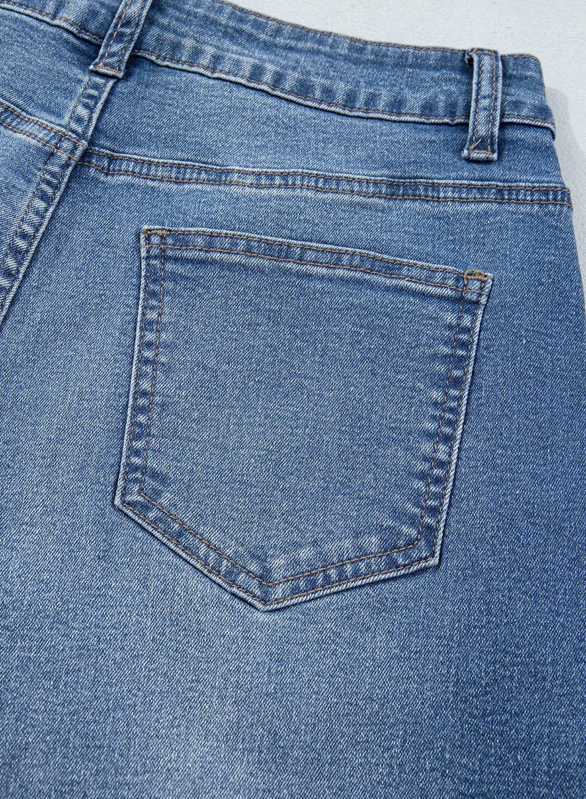 Jeans for Women Wide Leg Denim Stretch Pants with Scarf Belt