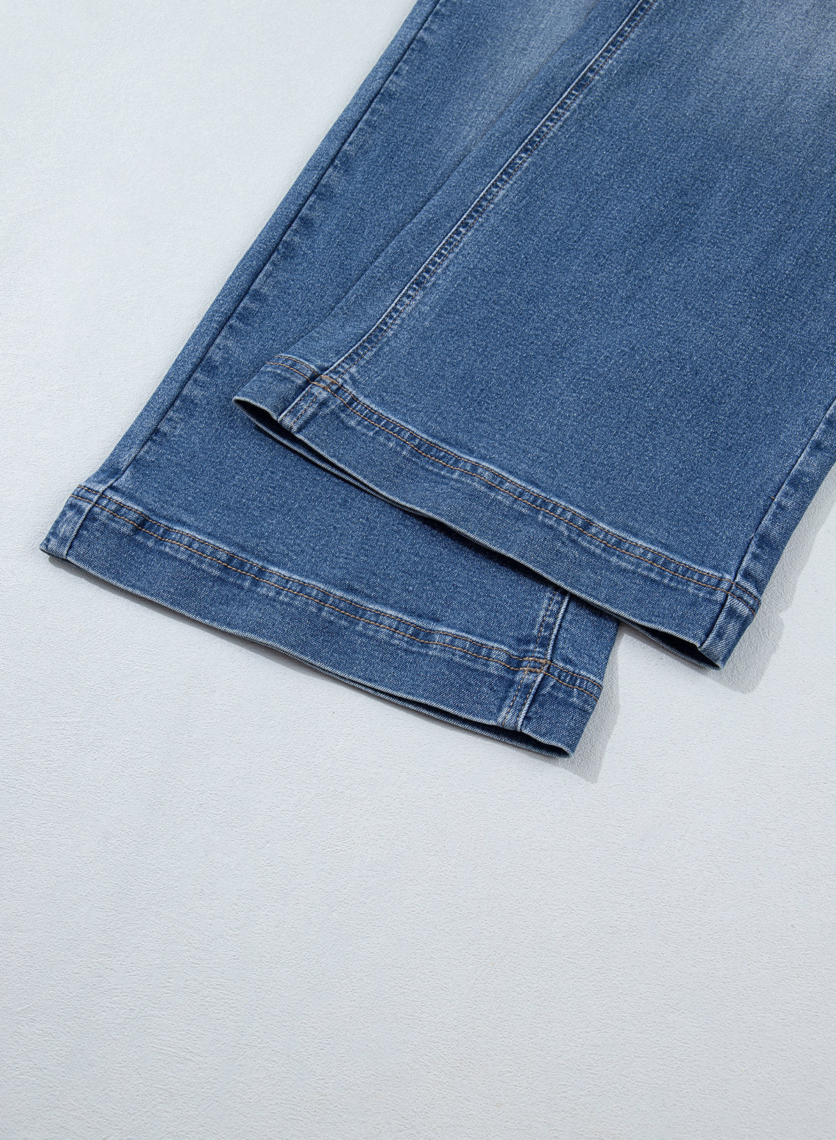 Jeans for Women Wide Leg Denim Stretch Pants with Scarf Belt