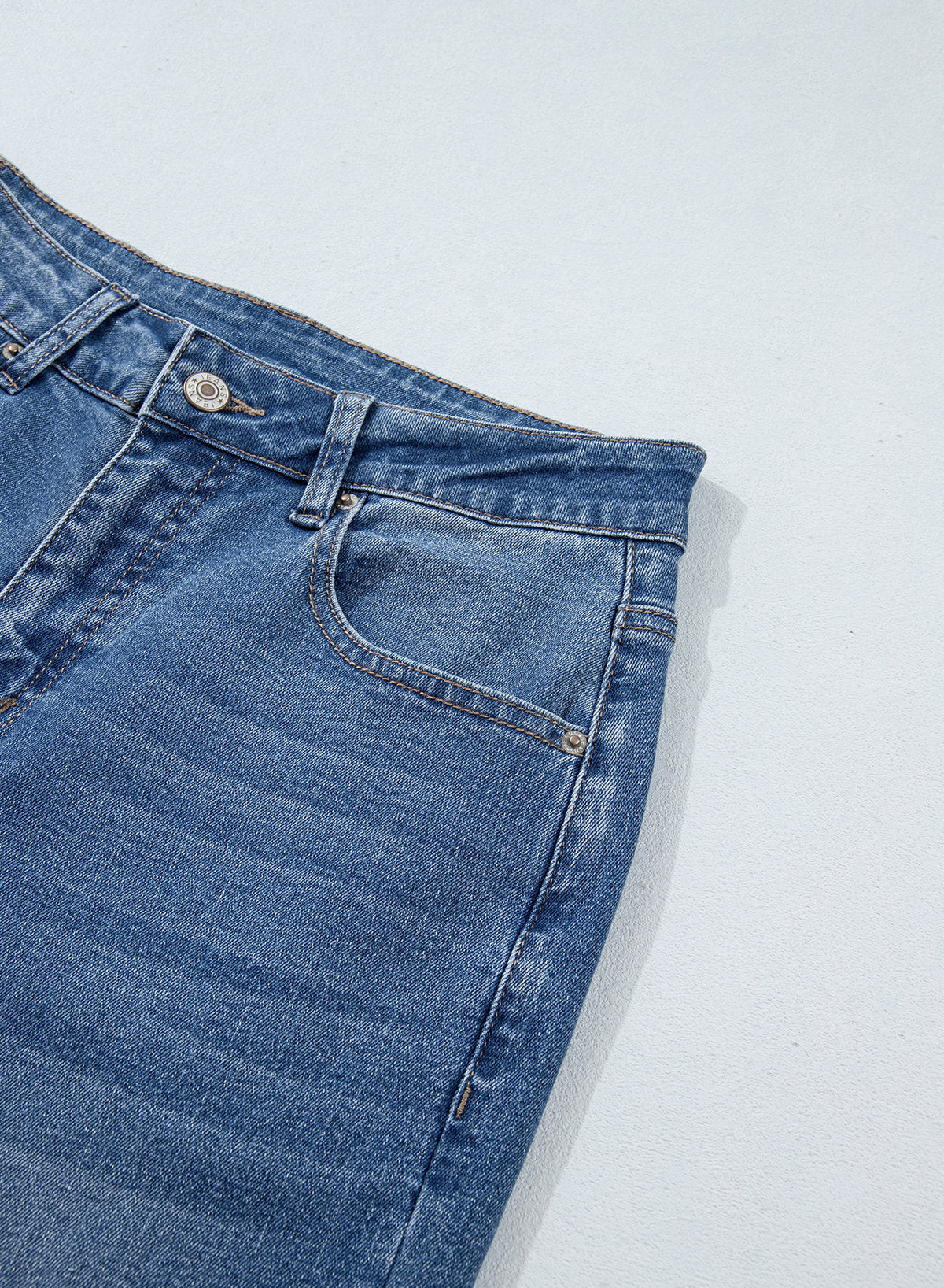 Jeans for Women Wide Leg Denim Stretch Pants with Scarf Belt