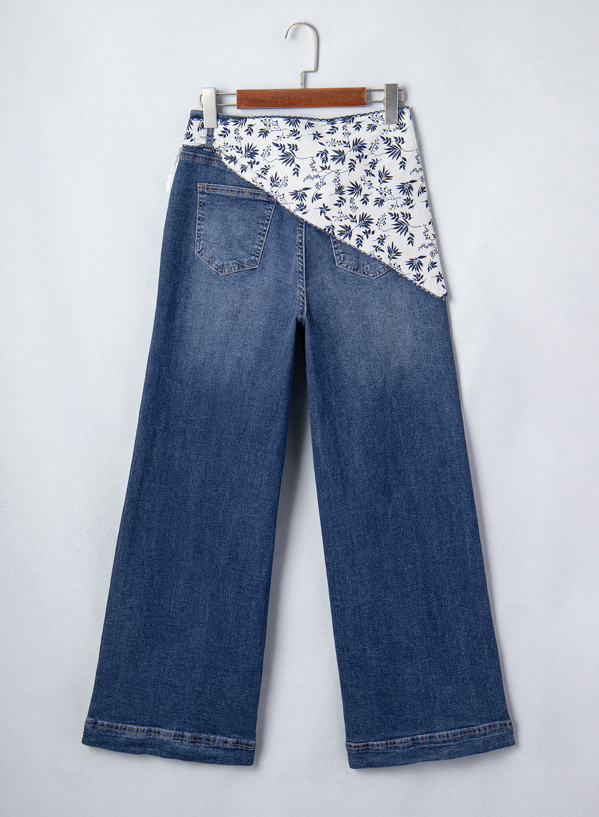 Jeans for Women Wide Leg Denim Stretch Pants with Scarf Belt