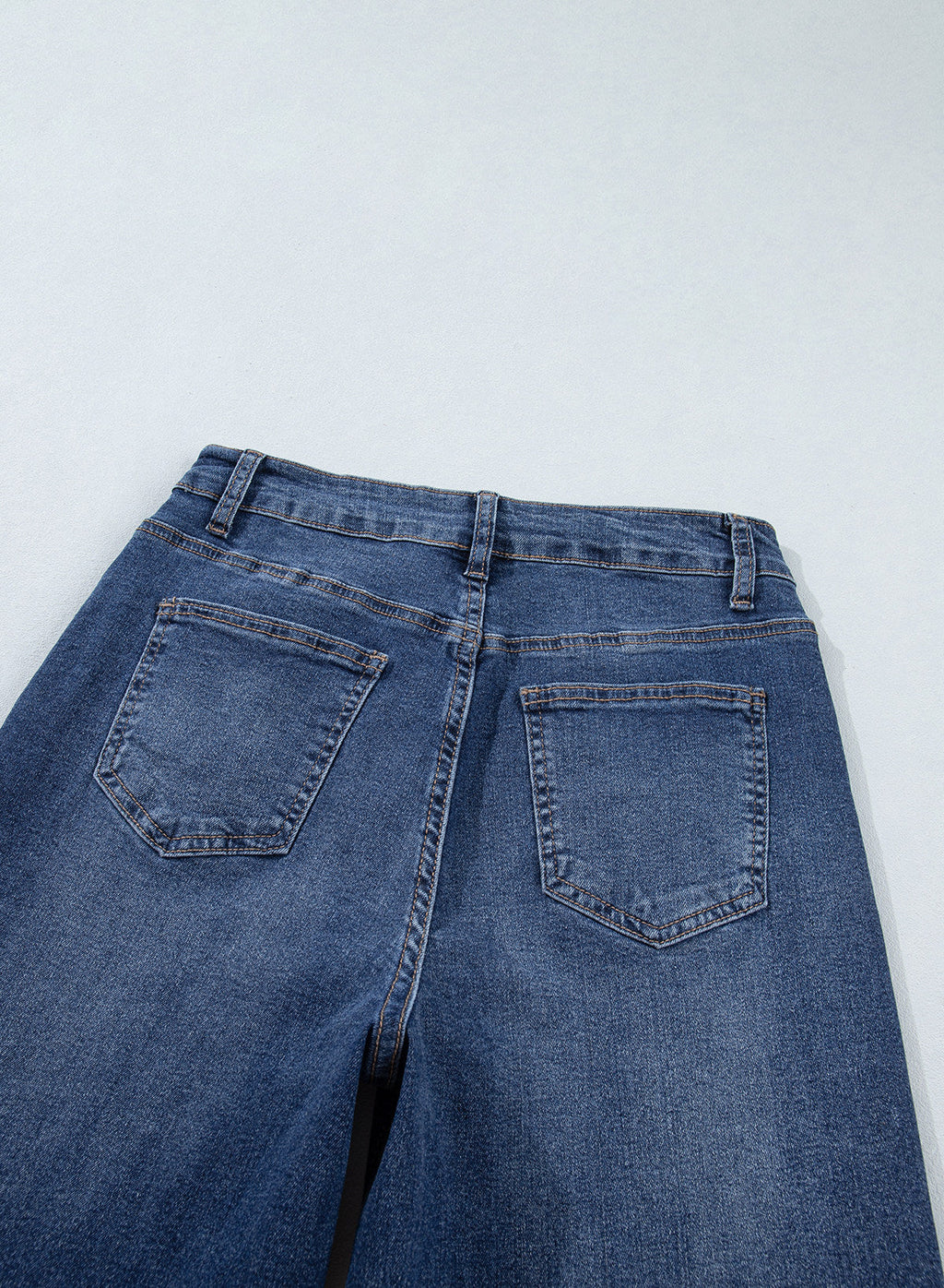 Jeans for Women Wide Leg Denim Stretch Pants with Scarf Belt