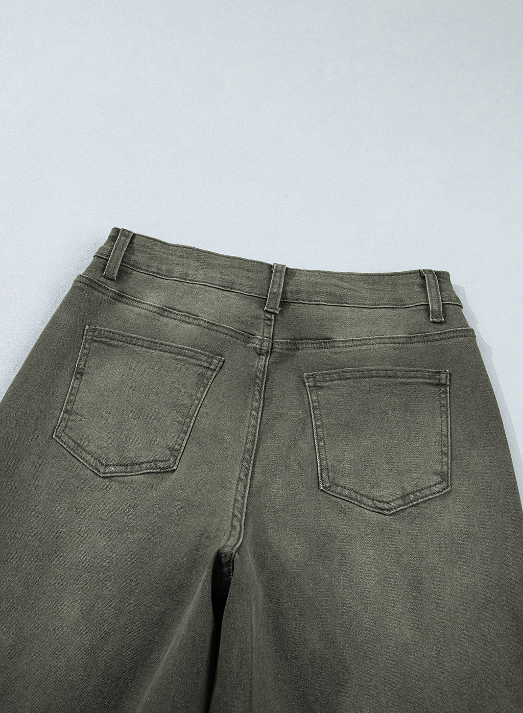 Jeans for Women Wide Leg Denim Stretch Pants with Scarf Belt