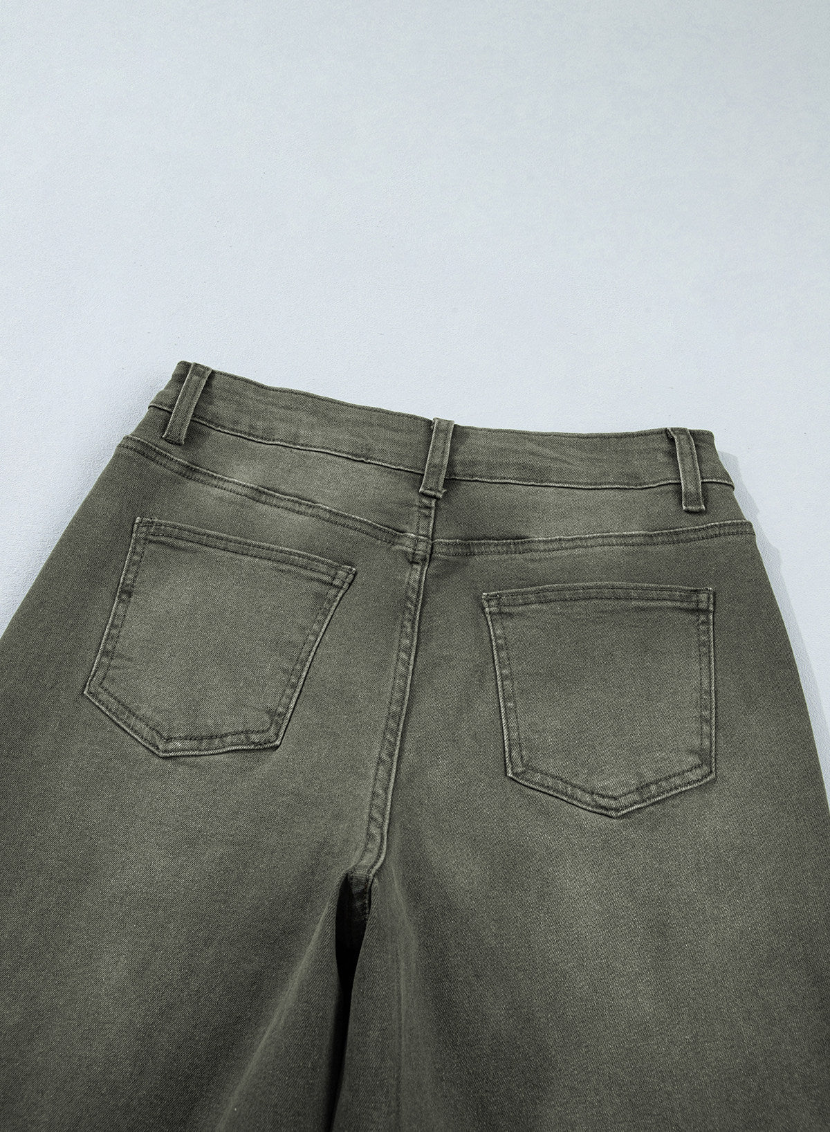 Jeans for Women Wide Leg Denim Stretch Pants with Scarf Belt