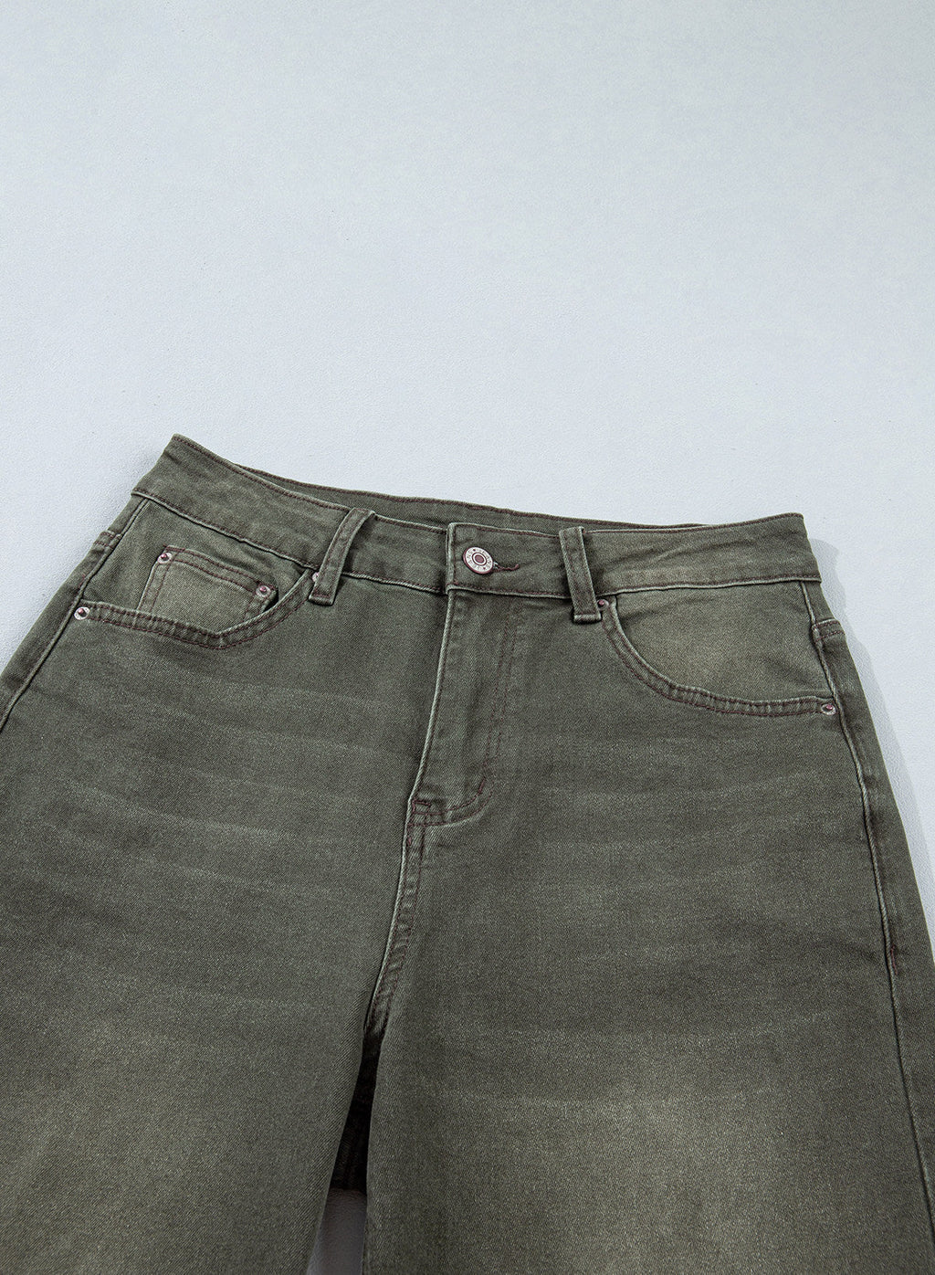 Jeans for Women Wide Leg Denim Stretch Pants with Scarf Belt