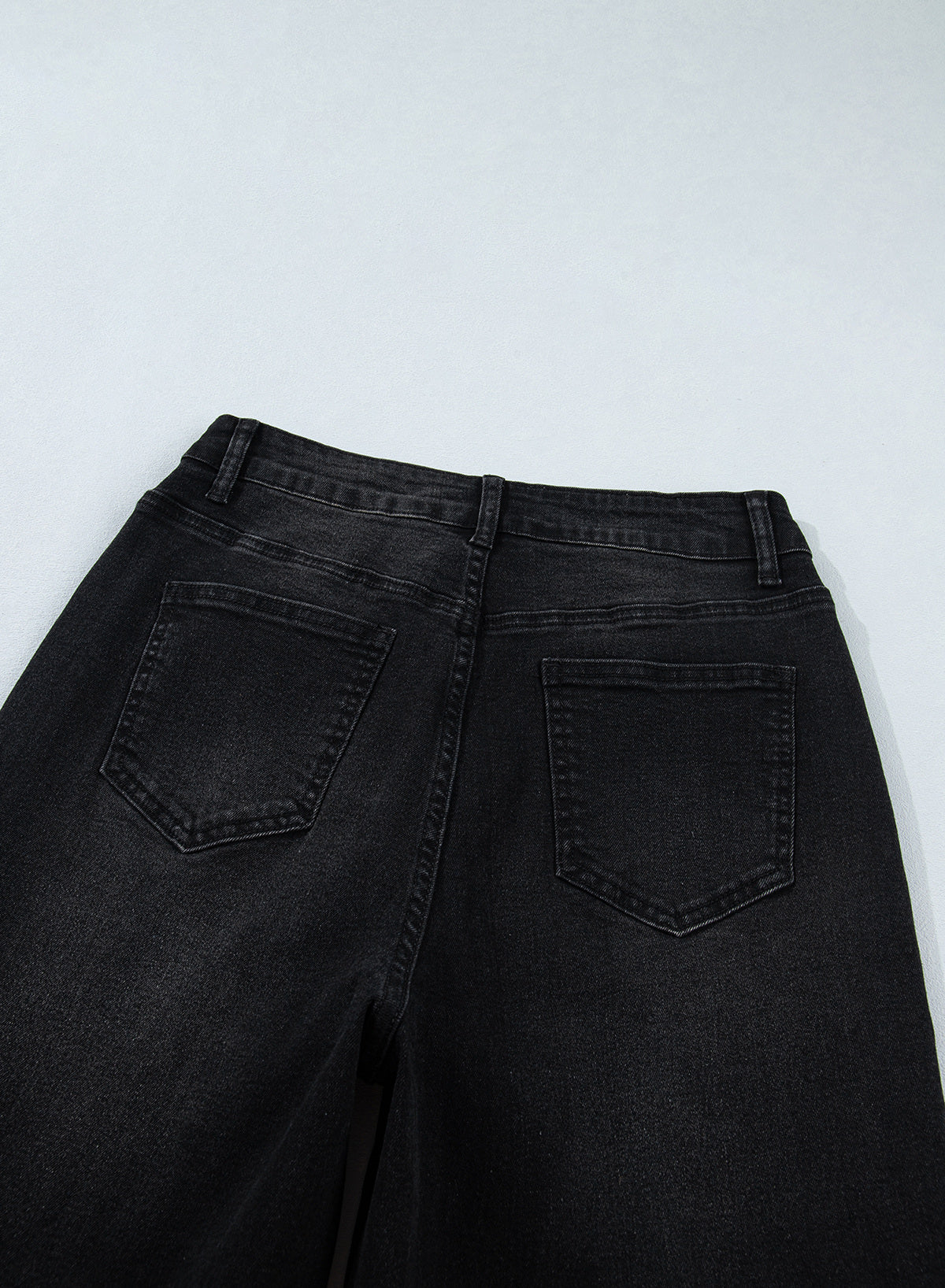 Jeans for Women Wide Leg Denim Stretch Pants with Scarf Belt