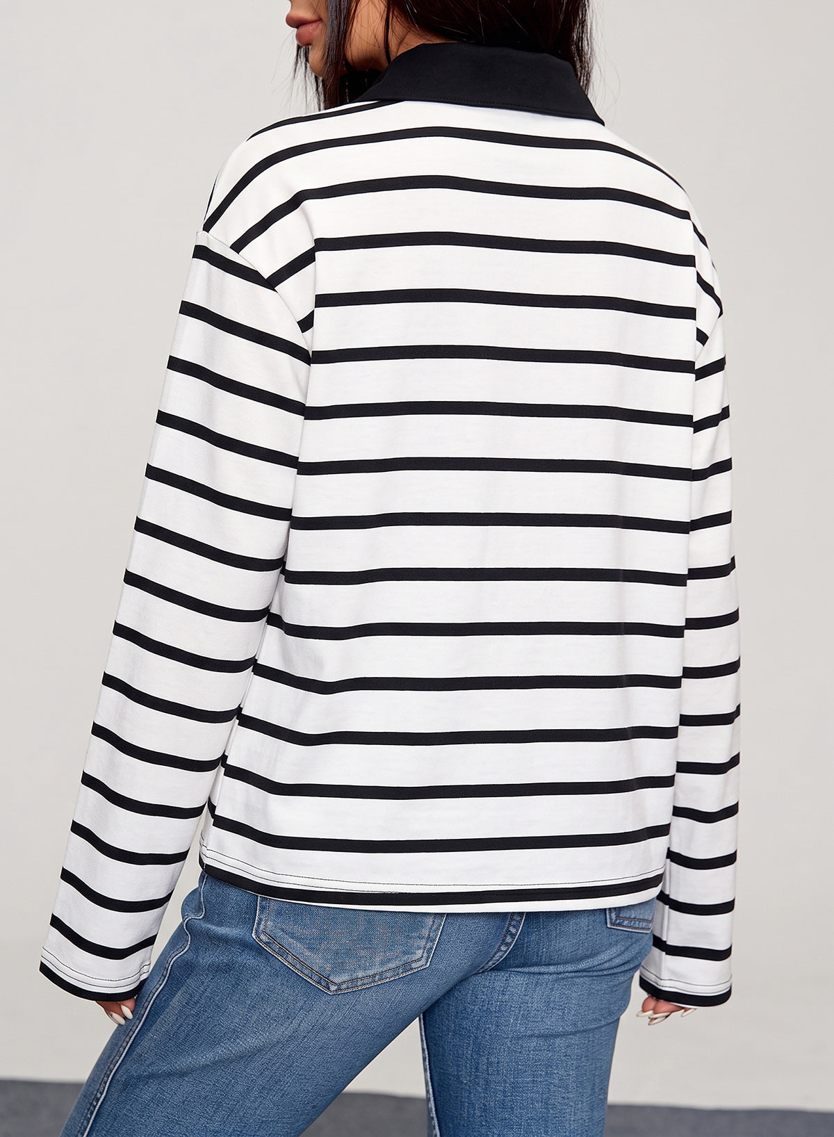 Dokotoo Womens Tops Long Sleeve Striped Color Block Button Down Shirts