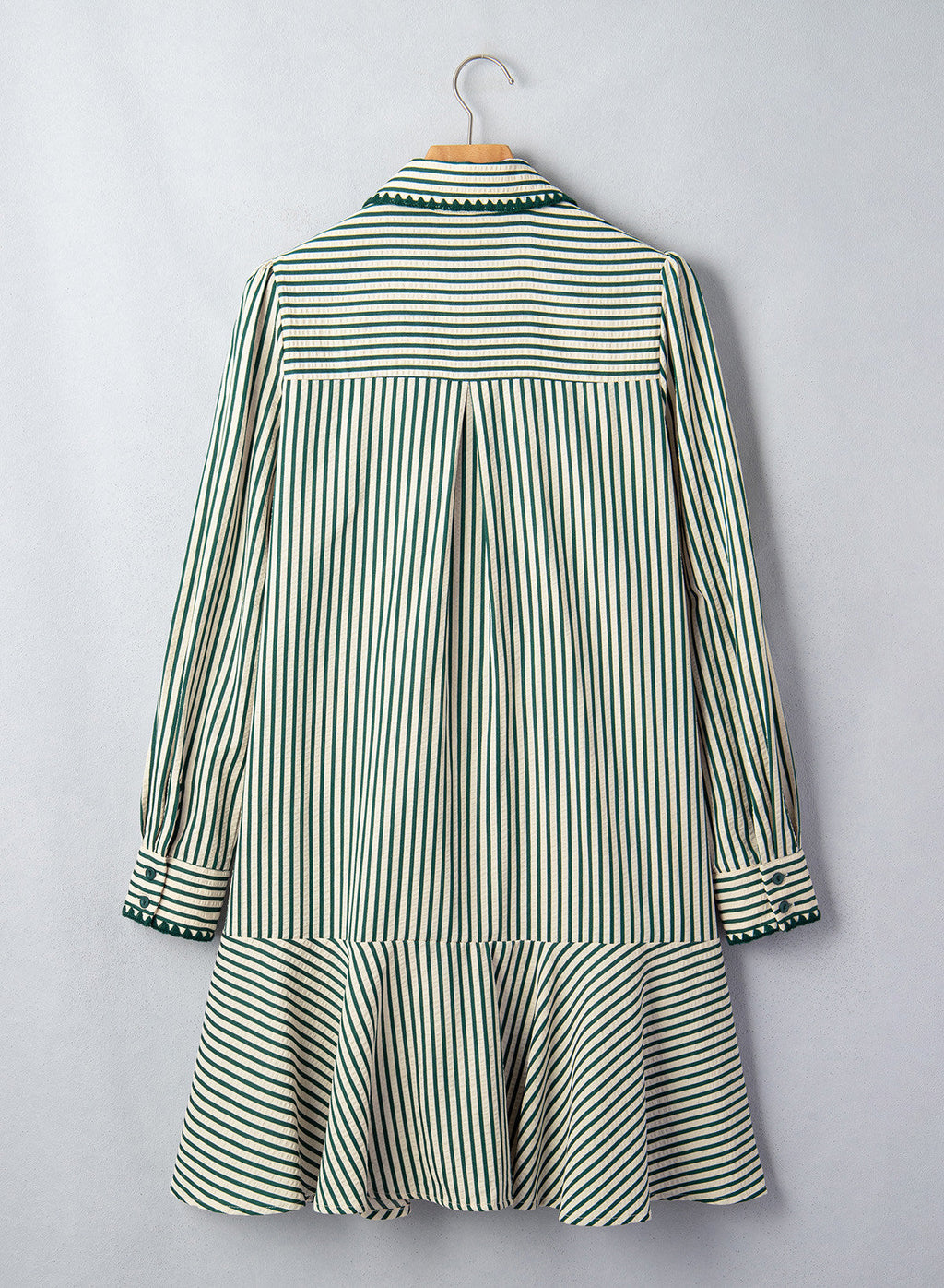 Dokotoo Womens Dresses Striped Button Babydoll Ruffle Hem Mini Dress