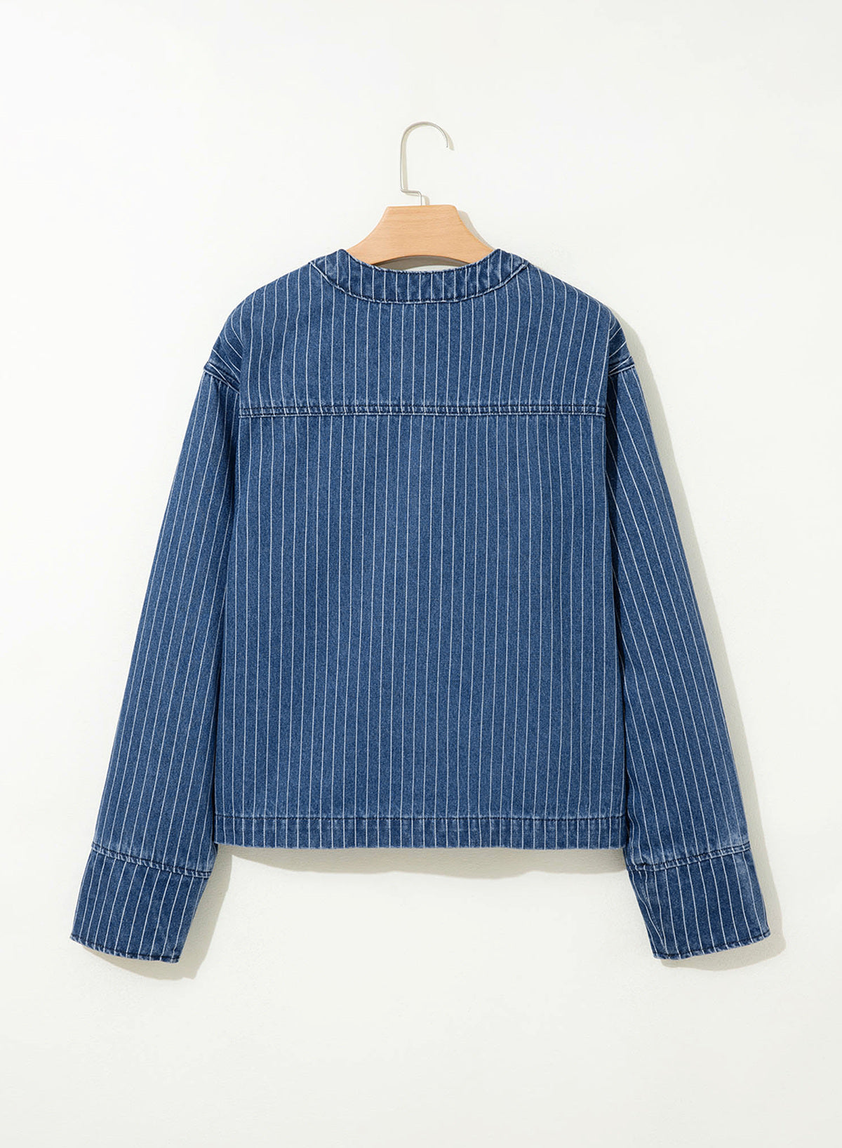 Dokotoo Women's Striped Denim Jacket 2026 Fall Zipper Button Jeans Coats
