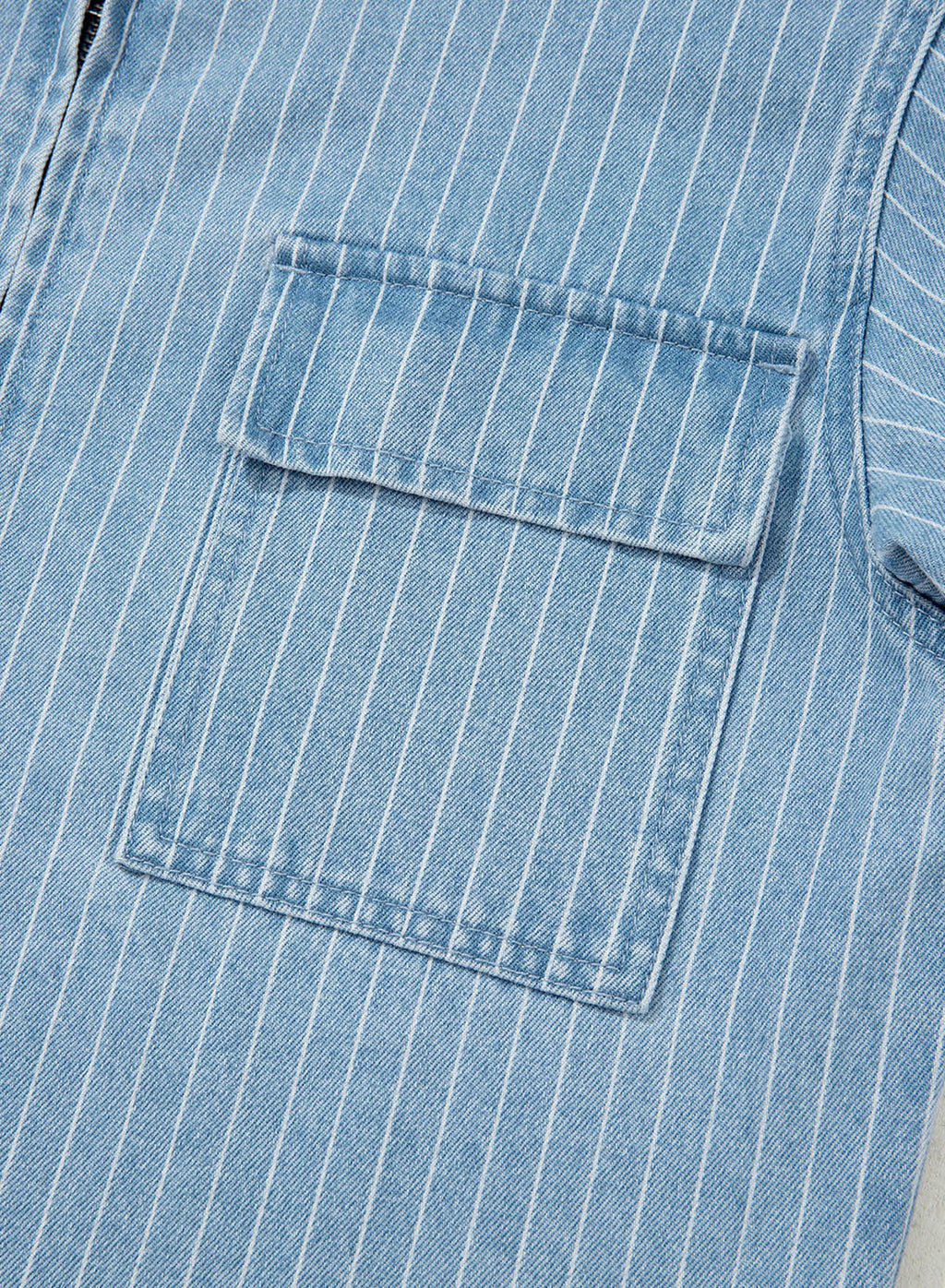 Dokotoo Women's Striped Denim Jacket 2026 Fall Zipper Button Jeans Coats