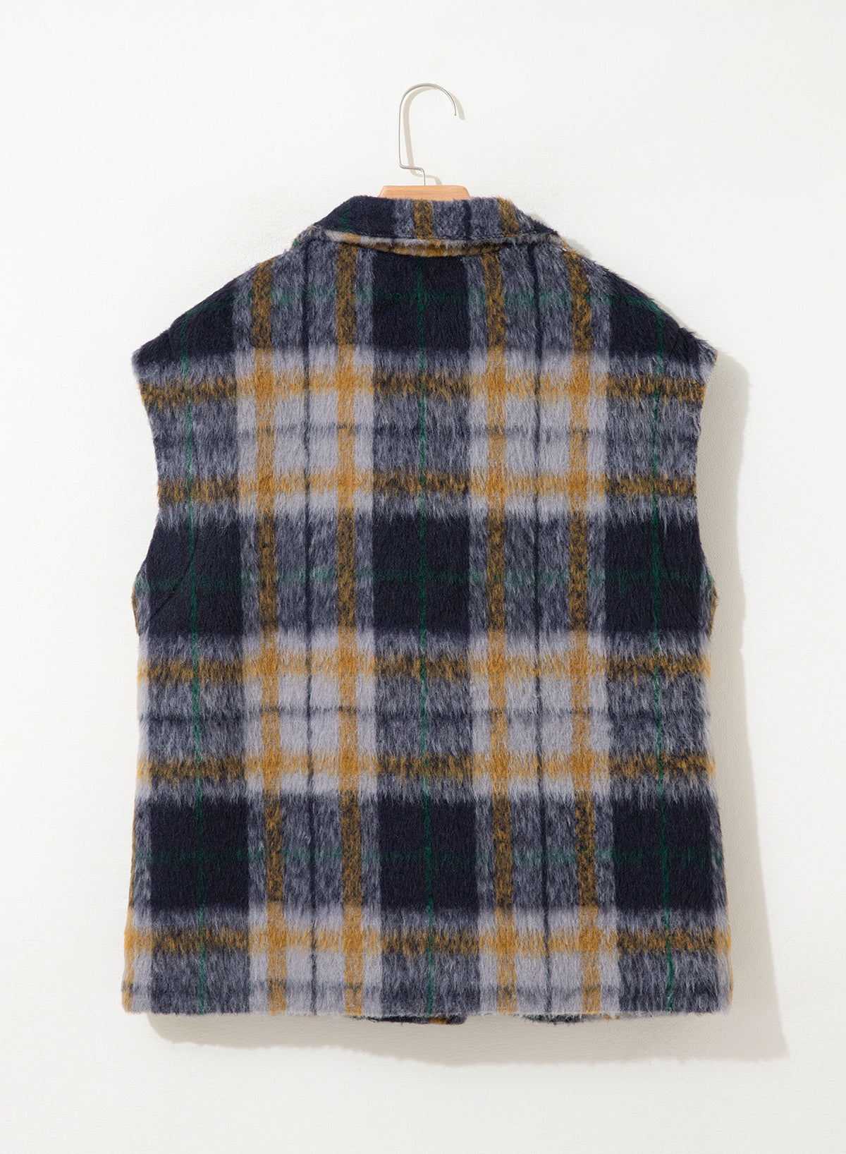 Dokotoo Oversized Plaid Vest Tops for Women Fleece Cap Sleeve Coats