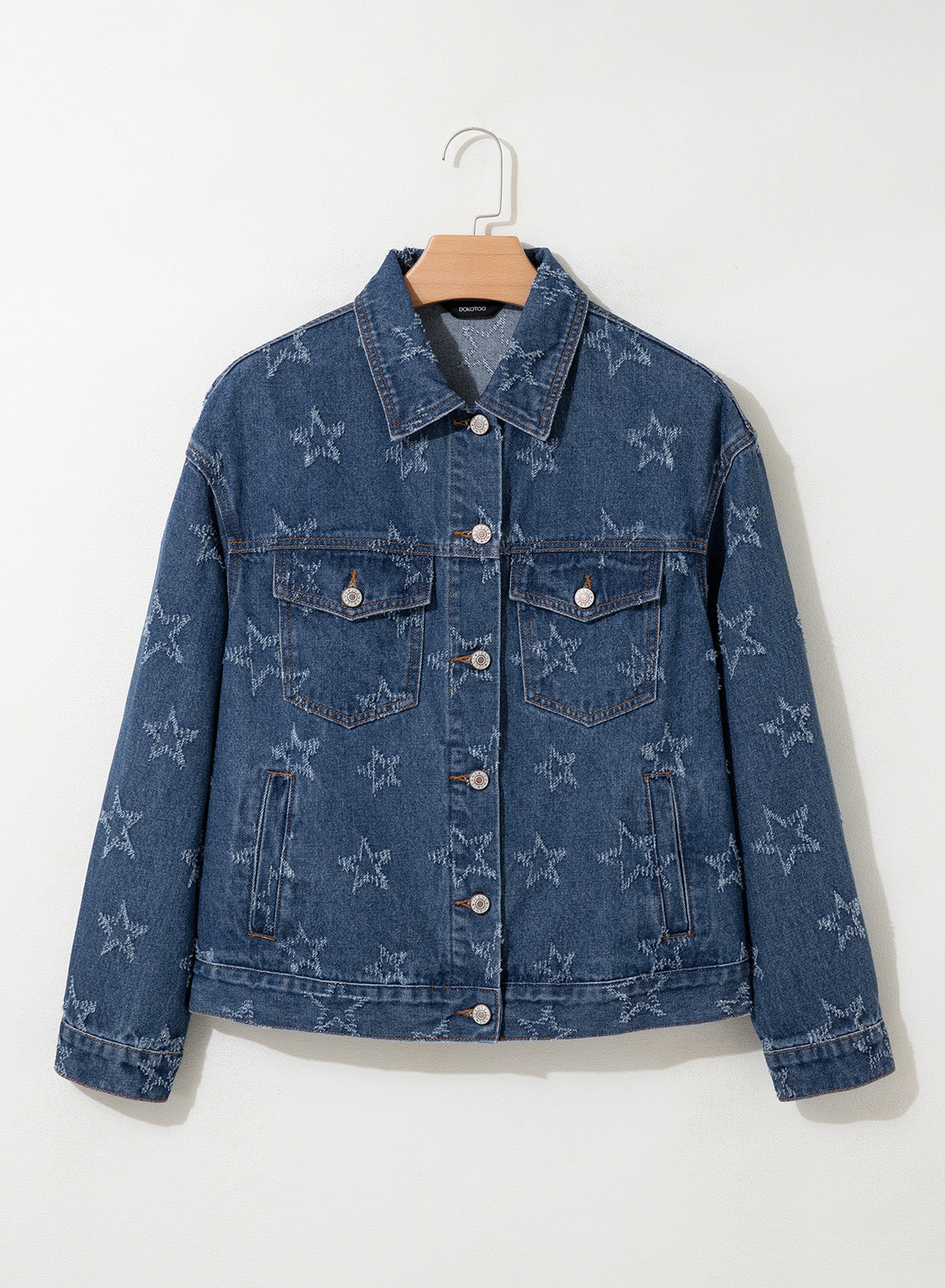 Dokotoo Womens Denim Jacket Oversized Button Down Jean Coats with Pockets