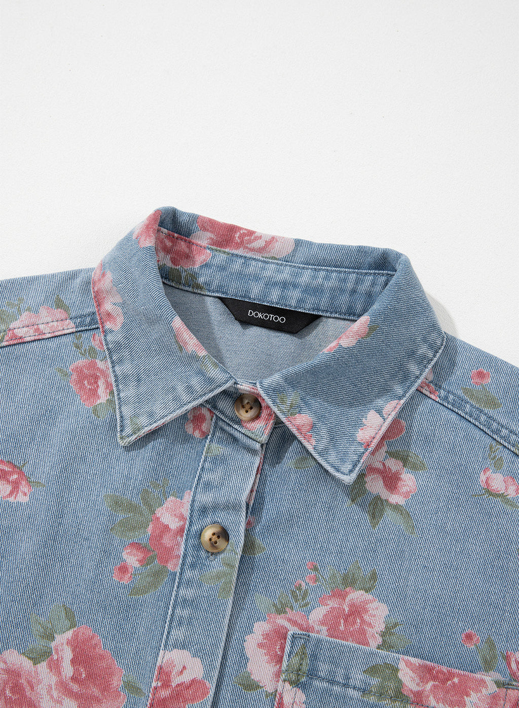 Dokotoo Womens Denim Jacket Ruffle Hem Button Down Jean Coats