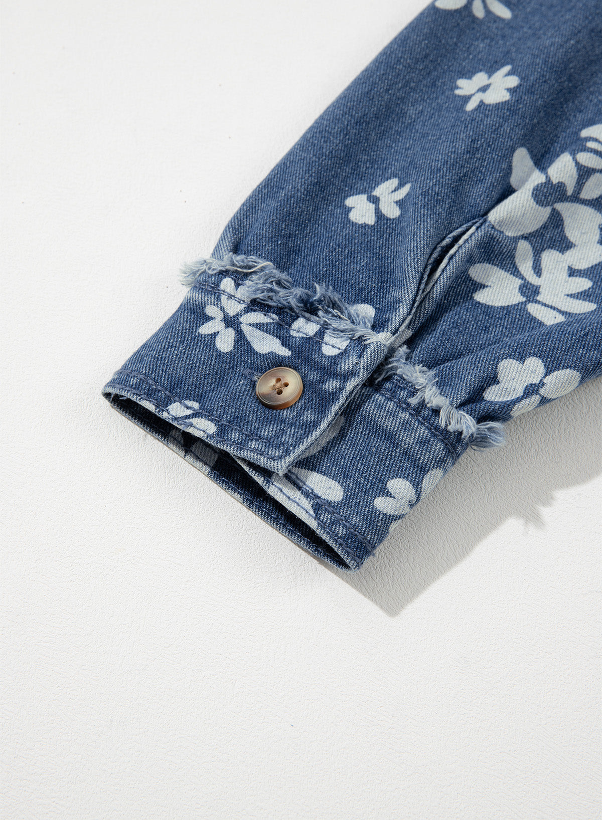 Dokotoo Womens Denim Jacket Ruffle Hem Button Down Jean Coats