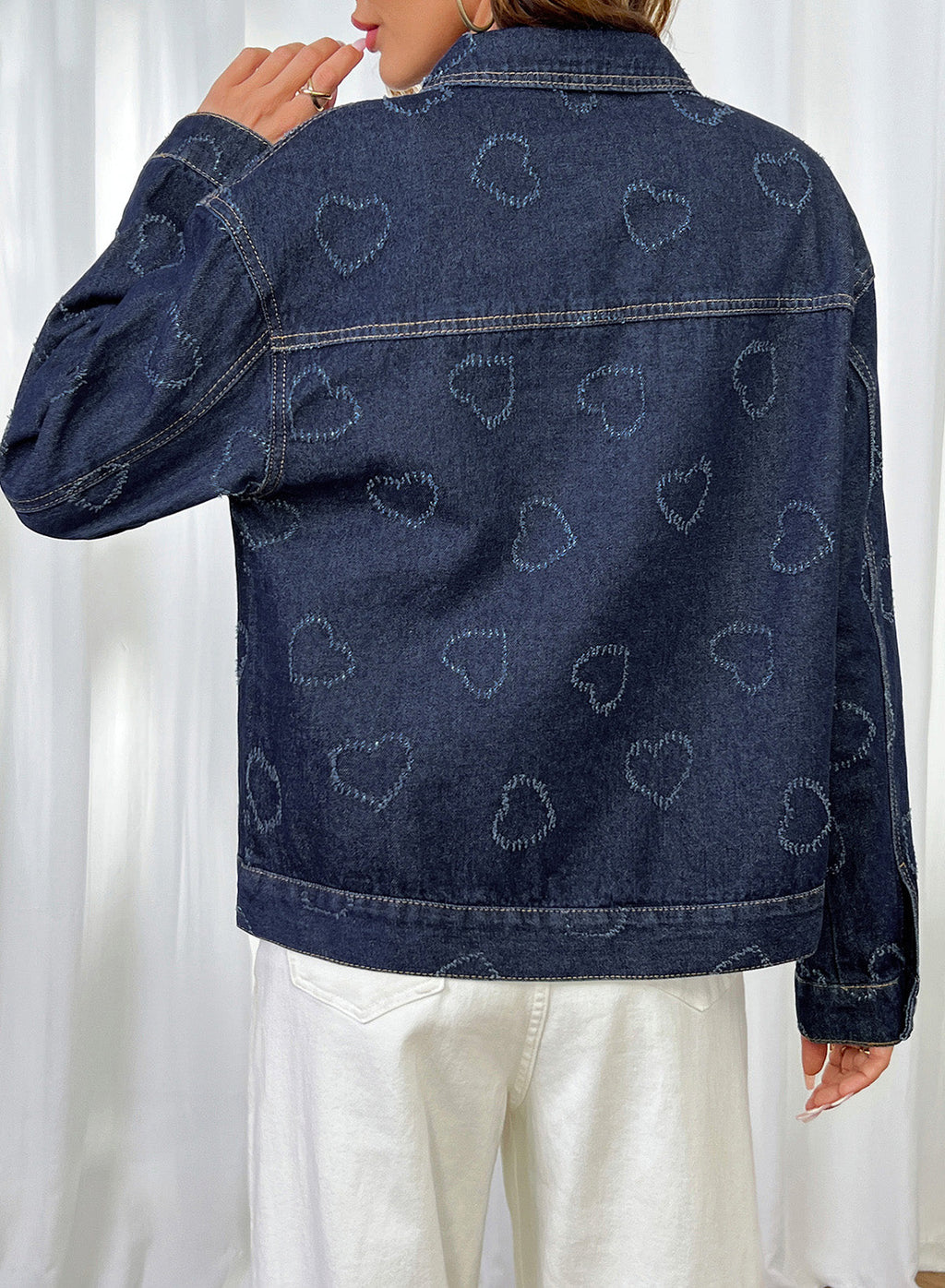 Dokotoo Womens Denim Jacket Oversized Button Down Jean Coats with Pockets