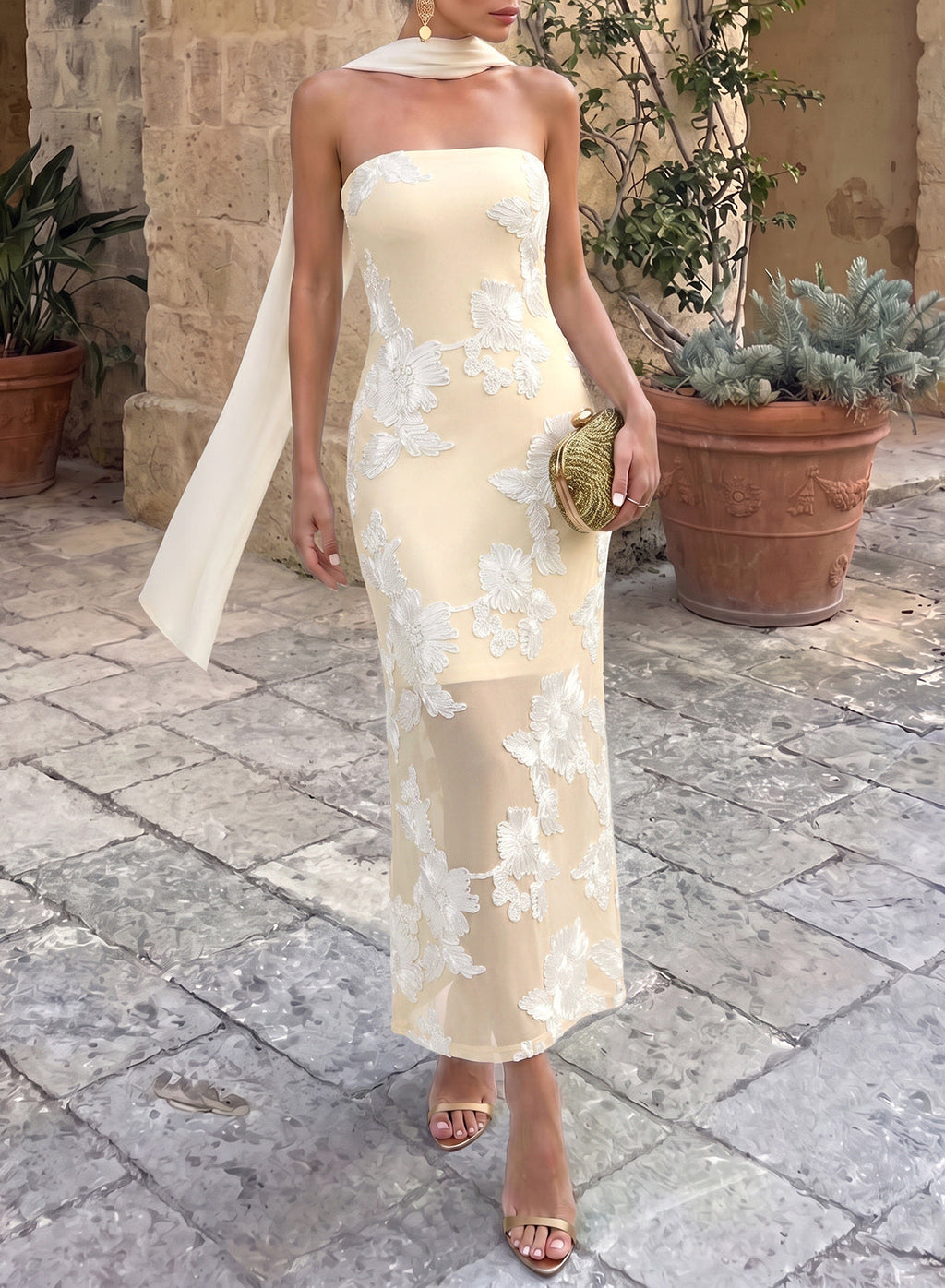 Dokotoo 2026 Summer Slim Strapless Formal Cocktail Wedding Guest Dresses