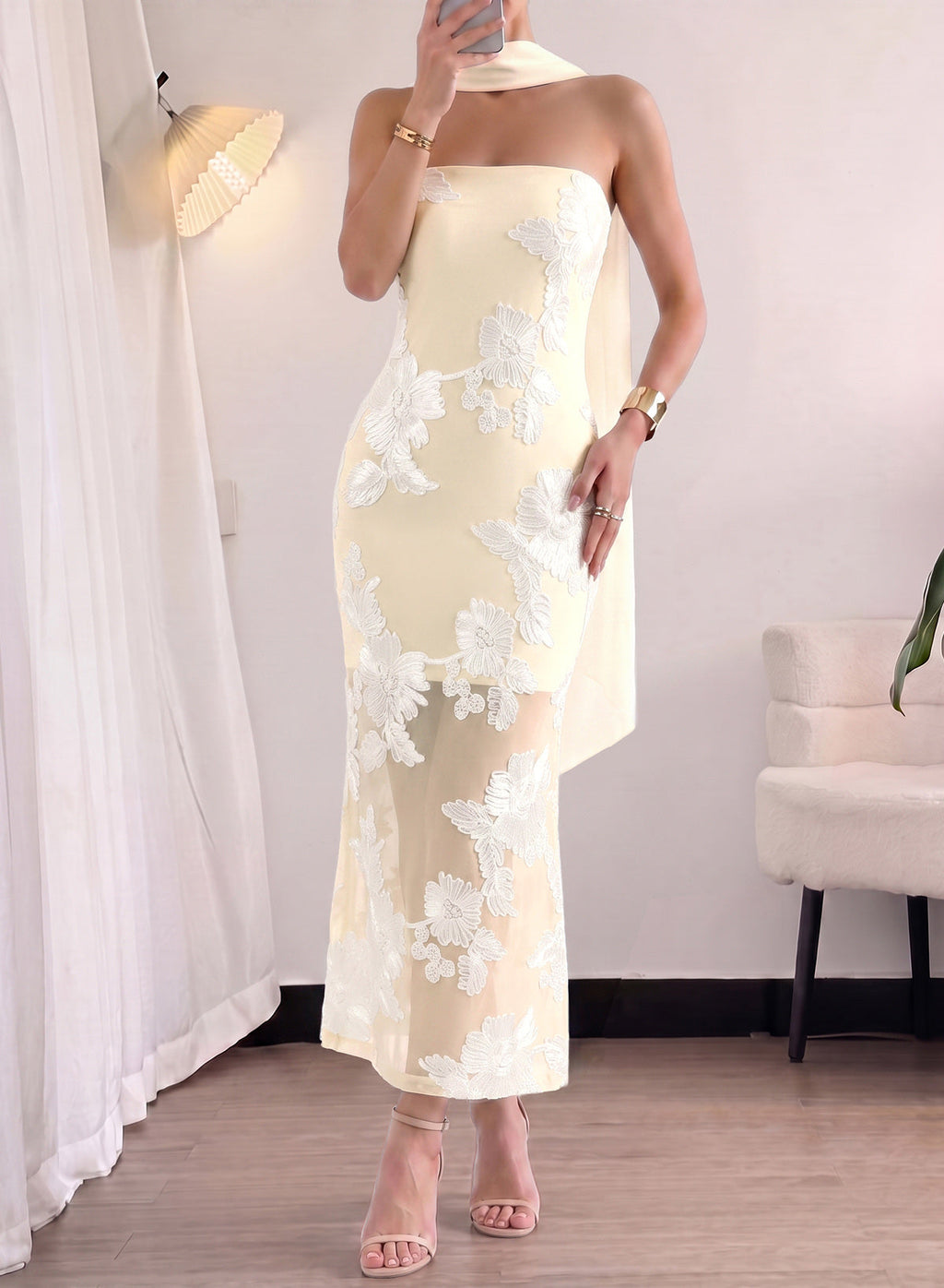 Dokotoo 2026 Summer Slim Strapless Formal Cocktail Wedding Guest Dresses