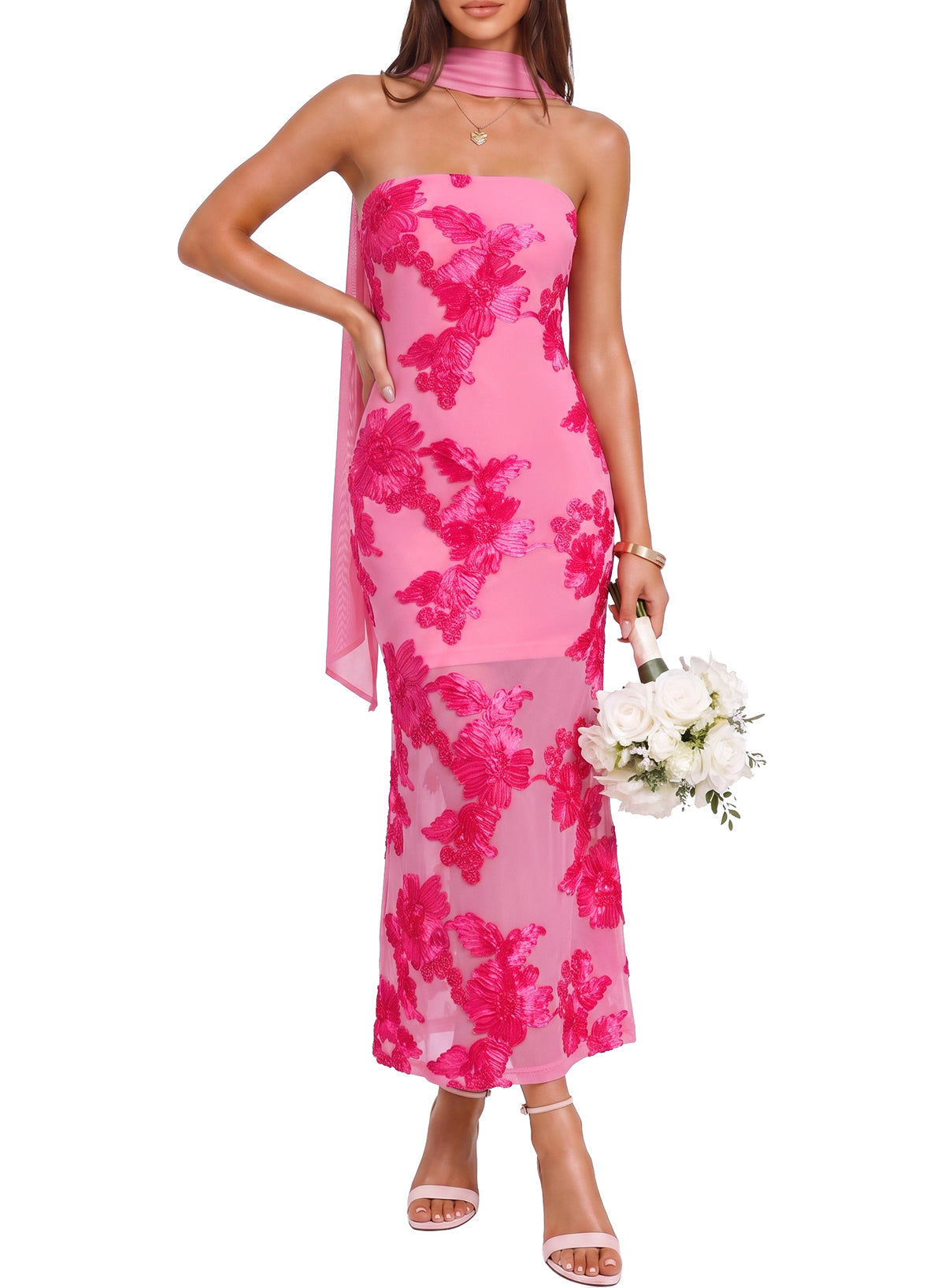 Dokotoo 2026 Summer Slim Strapless Formal Cocktail Wedding Guest Dresses