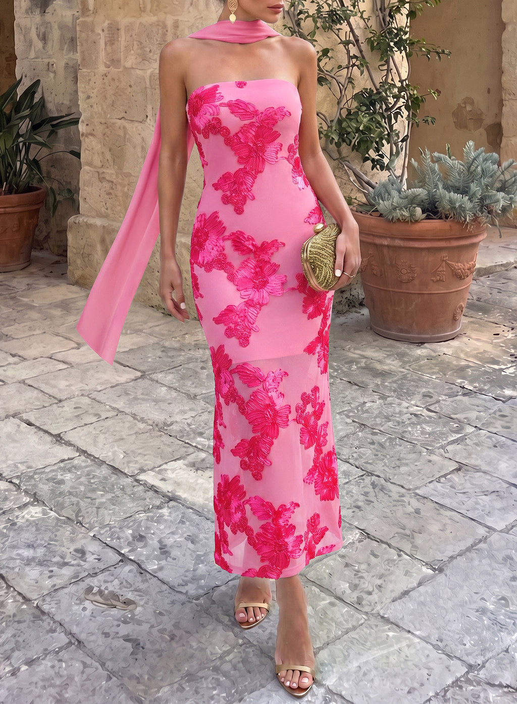 Dokotoo 2026 Summer Slim Strapless Formal Cocktail Wedding Guest Dresses