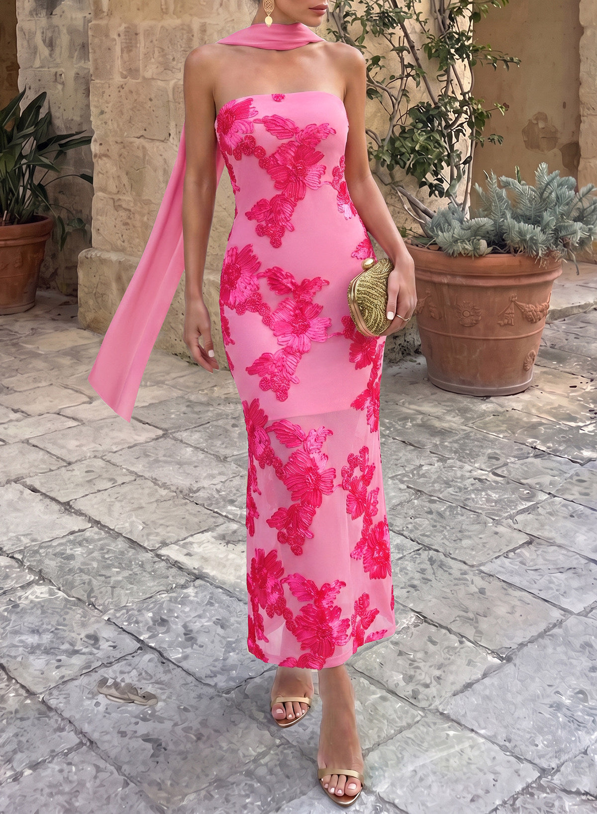Dokotoo 2026 Summer Slim Strapless Formal Cocktail Wedding Guest Dresses