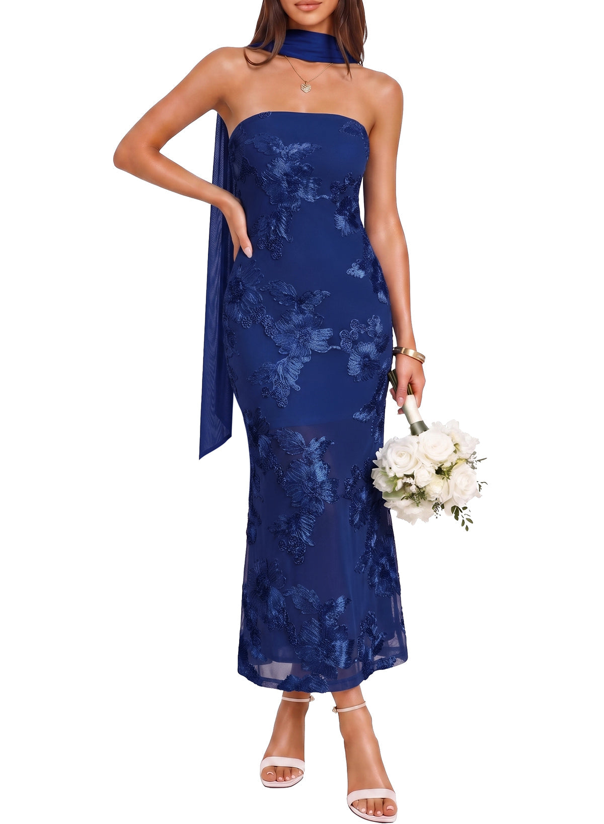 Dokotoo 2026 Summer Slim Strapless Formal Cocktail Wedding Guest Dresses
