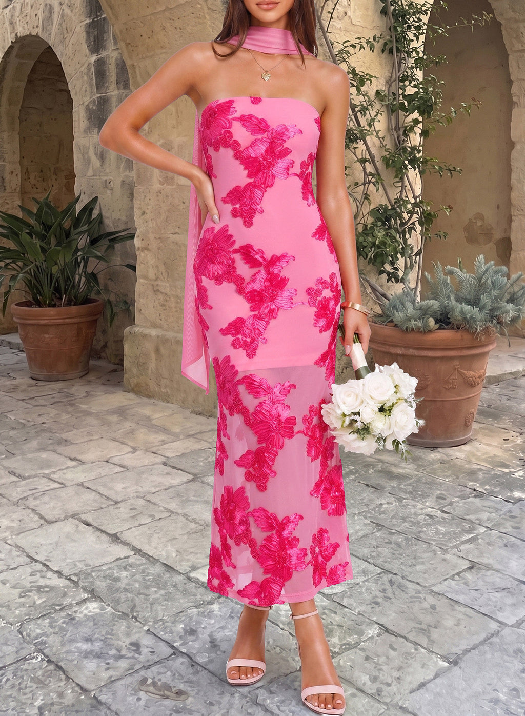 Dokotoo 2026 Summer Slim Strapless Formal Cocktail Wedding Guest Dresses