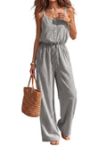 Dokotoo Women's Striped Sleeveless Jumpsuit Summer Rompers
