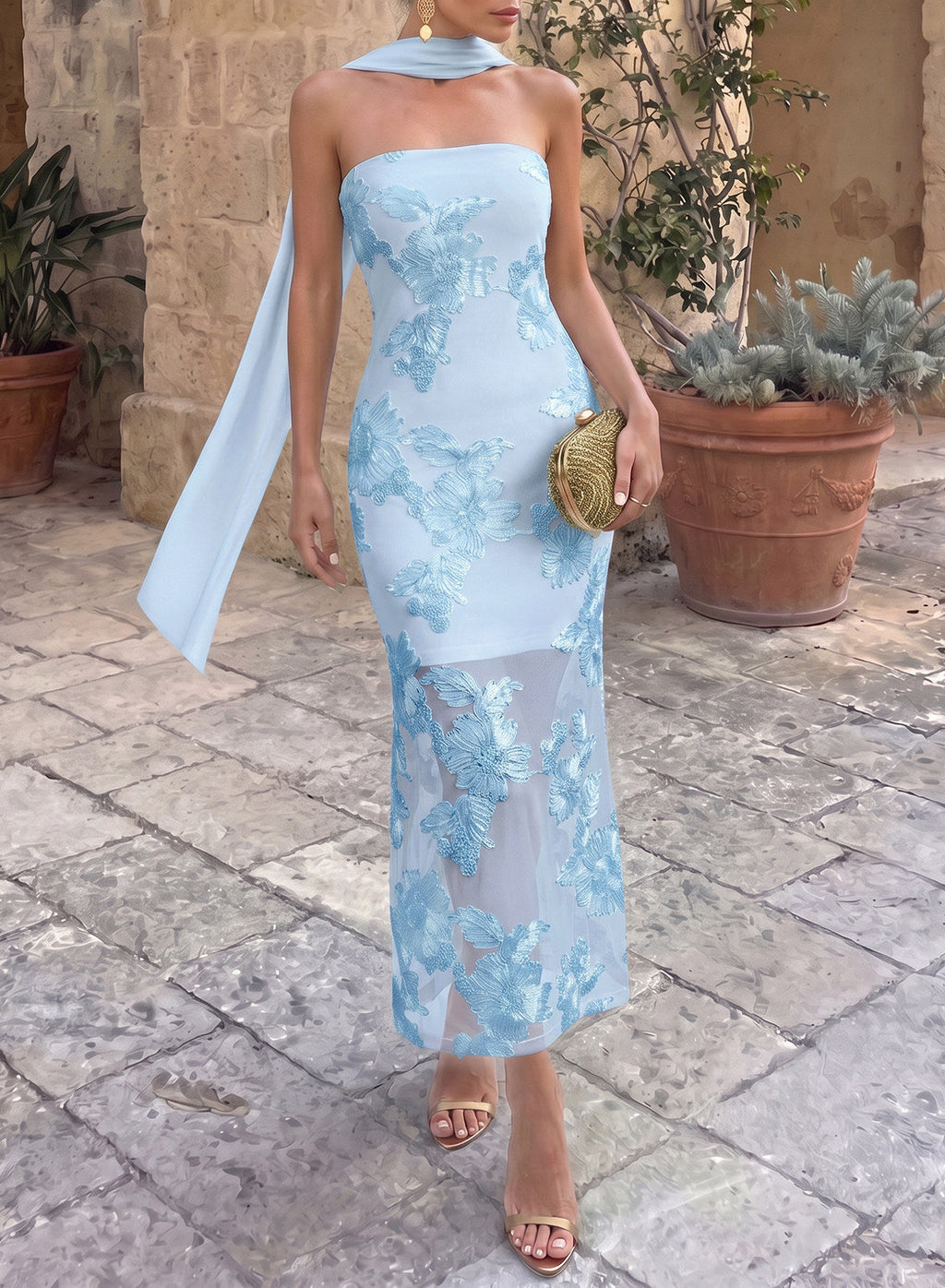 Dokotoo 2026 Summer Slim Strapless Formal Cocktail Wedding Guest Dresses